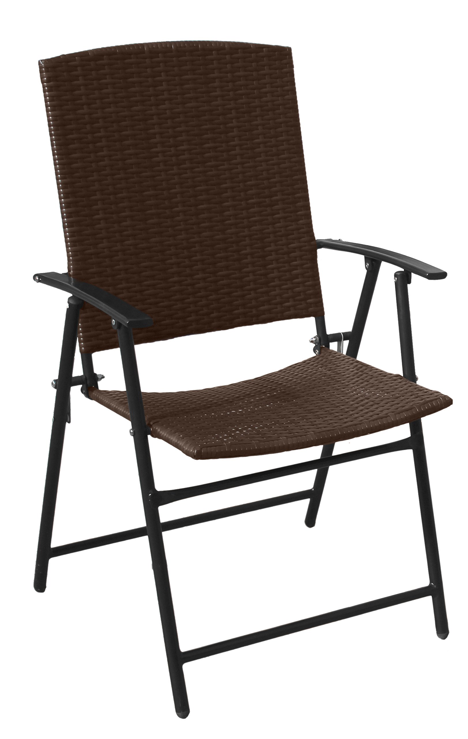 Hiland AW-085 3-Piece Woven Brown Rattan Patio Furniture Set - Perfect for Outdoor Garden, Poolside, and Backyard Relaxation