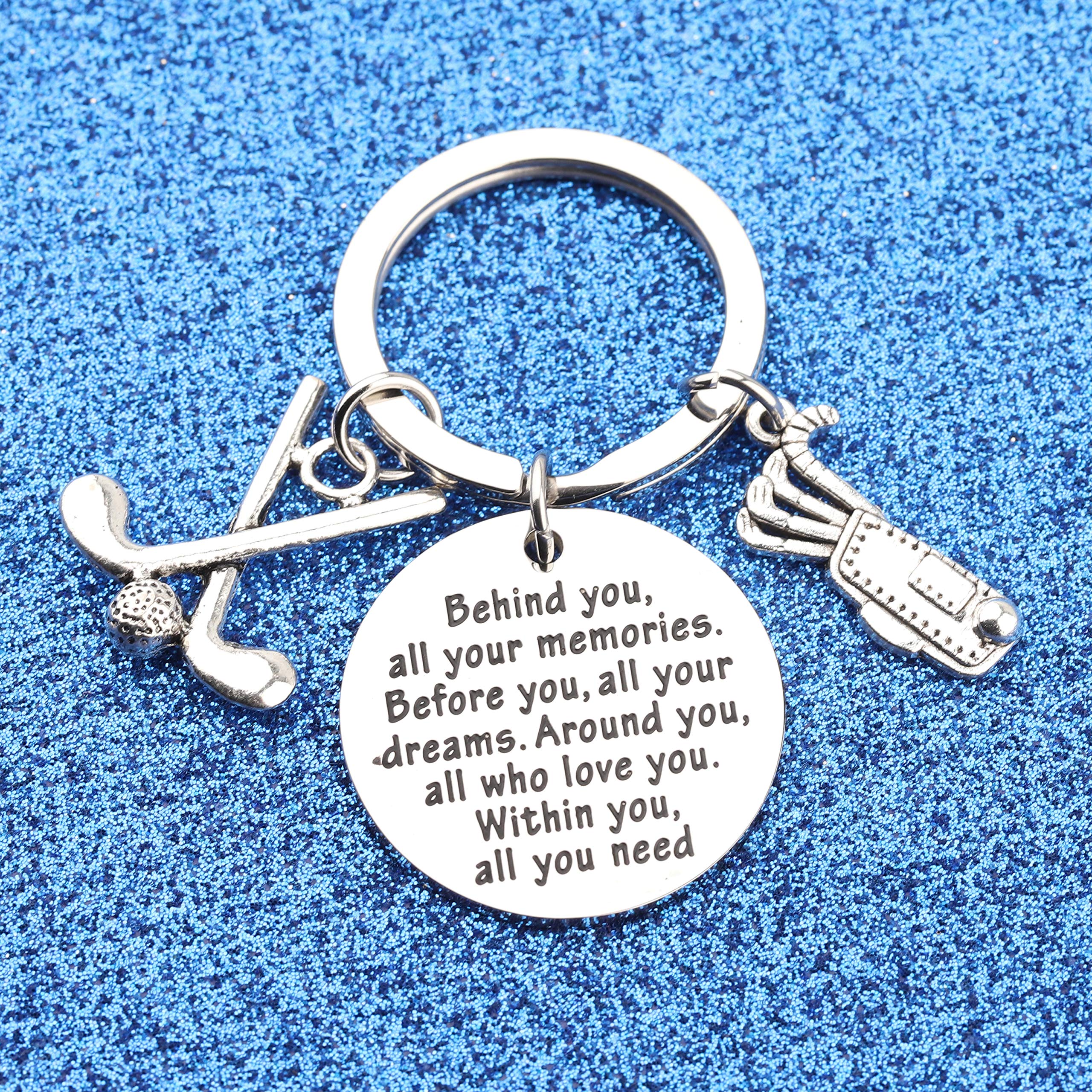 FEELMEM Golf Keychain - Personalized Golf Gift for Men & Women - Future Golfer Present - Golf Club Player Accessories - Ideal for Birthday, Father's Day & Retirement Gifts - Perfect for Golf Tournaments, Club Events & Tee Time Memories