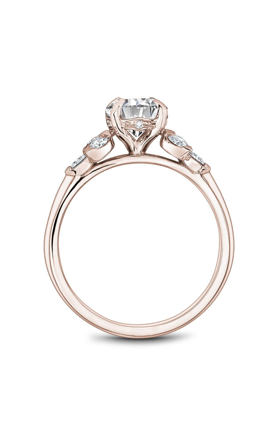 Noam Carver B512 01RA Diamond Engagement Ring for Women - 14K White Gold Bridal Wedding Band, Perfect for Proposals, Anniversaries & Special Occasions
