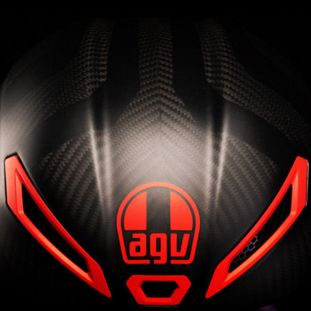AGV Pista GP RR ECE 22.06 Motorcycle Helmet - Intrepido Carbon Fiber with Black & Red Design - High-Performance Racing Helmet for Track & Street Riding