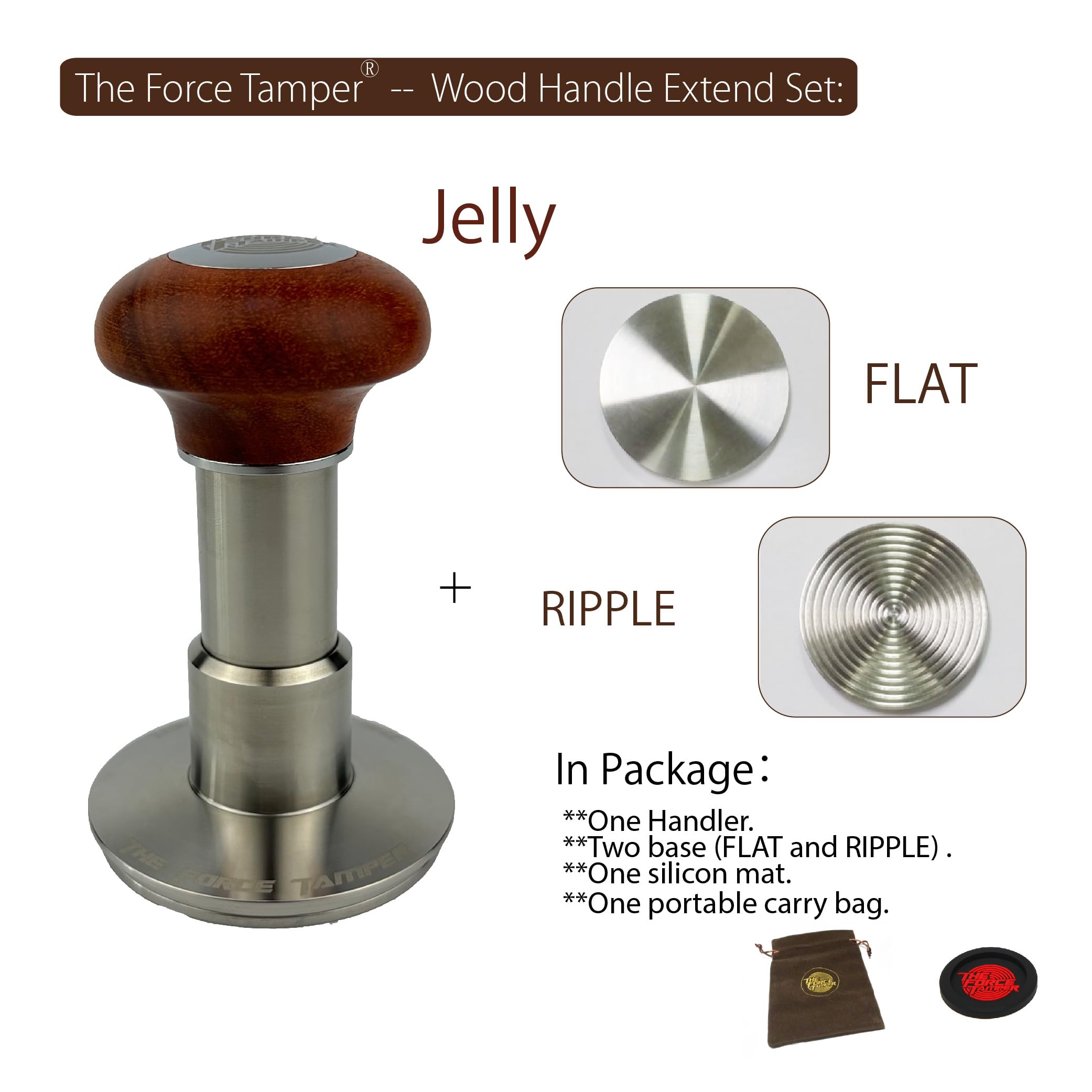 Premium Espresso Coffee Tamper - 54mm Stainless Steel Base with Ergonomic Handle for Barista & Home Brewing | Perfect for Espresso Machines & Coffee Press Tools | Ideal for Coffee Shops, Home Kitchens & Gifting