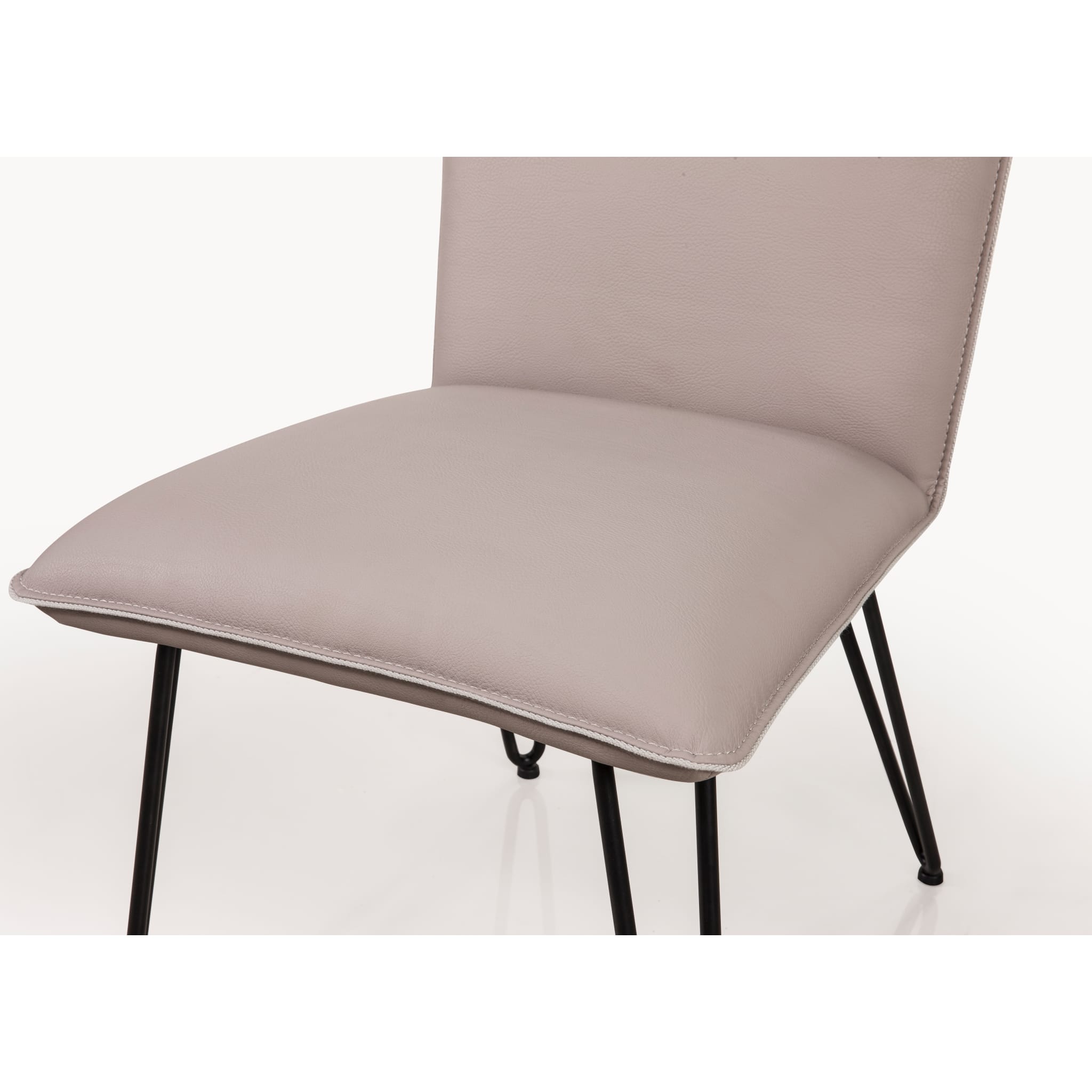 Modern Taupe Dining Chair with Demi Hairpin Legs - Mid-Century Style for Kitchen, Dining Room & Office - Sturdy & Comfortable Seating Solution