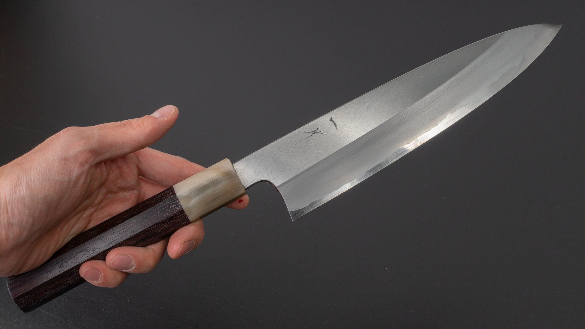 Hitohira Togashi White #1 Stainless Clad Migaki Gyuto 210mm Japanese Chef Knife with Taihei Rosewood Handle - Perfect for Sushi, Meat Cutting & Professional Kitchen Use