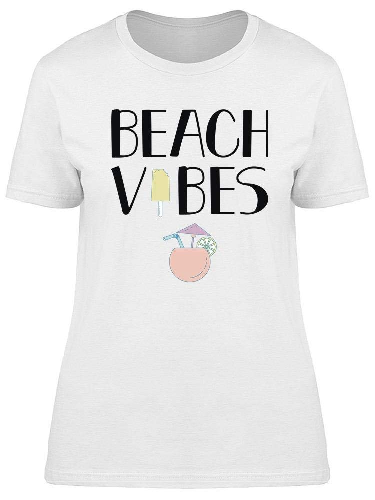 Women's Beach Vibes Coconut Print T-Shirt - Casual Summer Vacation Outfit for Beach Parties & Tropical Getaways