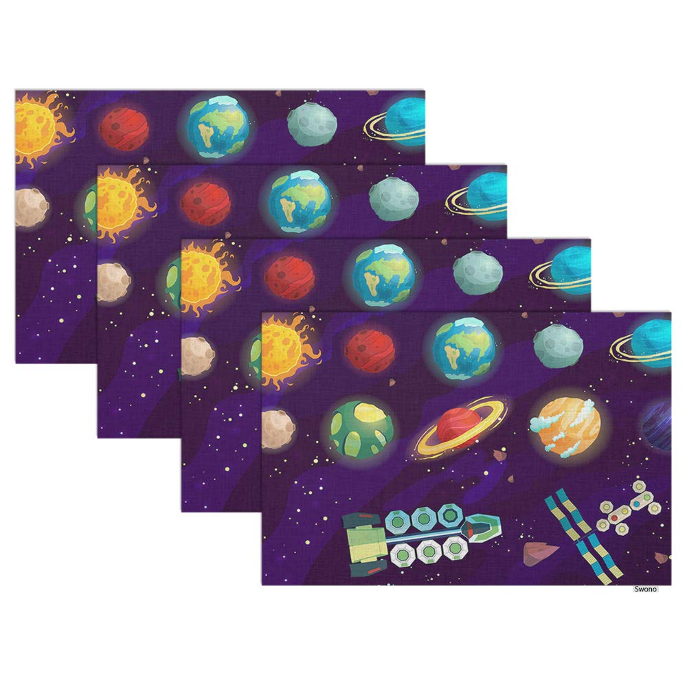 Swono Space Themed Placemat Set of 4 - 12