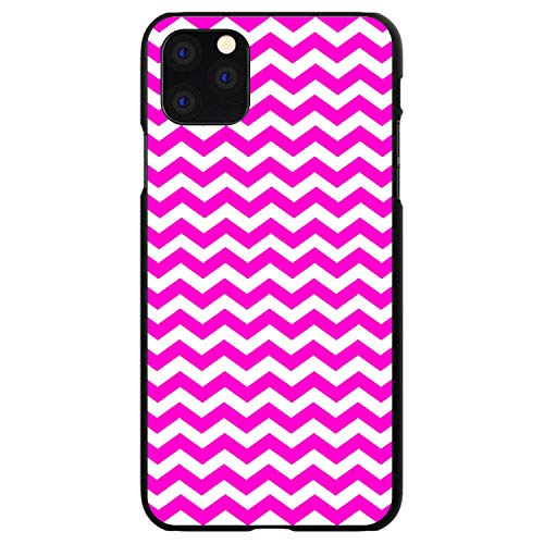 Hot Pink White Chevron Stripes Wave On Black Case