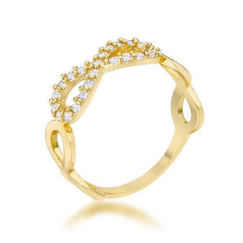 0.35ct CZ Infinity Ring in 14k Gold - Elegant Cubic Zirconia Eternity Band for Women - Perfect for Anniversaries, Engagements & Special Occasions