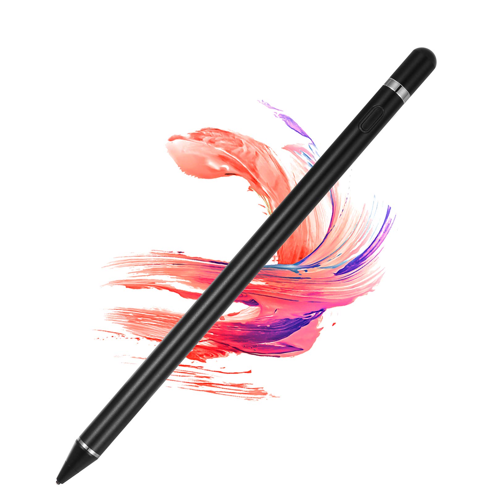 Rechargeable Active Stylus Pen for Touch Screens - Digital Stylus Pencil Compatible with iPad, iPhone, Samsung & Most Capacitive Devices - Perfect for Drawing, Note Taking & Signature on Tablets