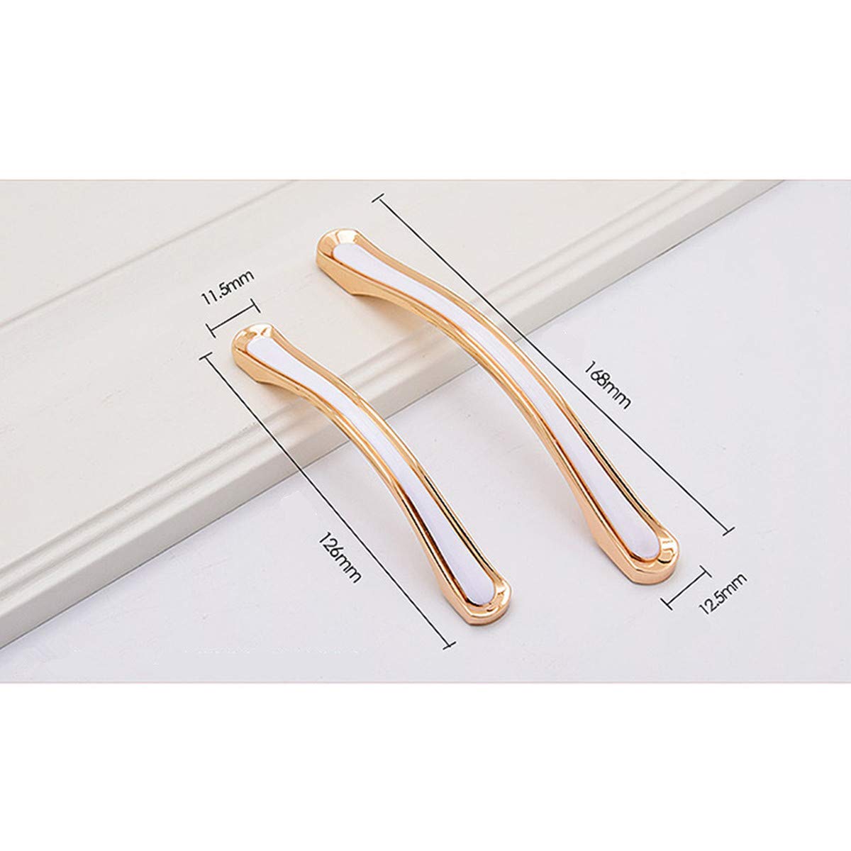 6 Pack - Shiny Gold Cabinet Handles, Modern Polished Dresser Pulls, 5
