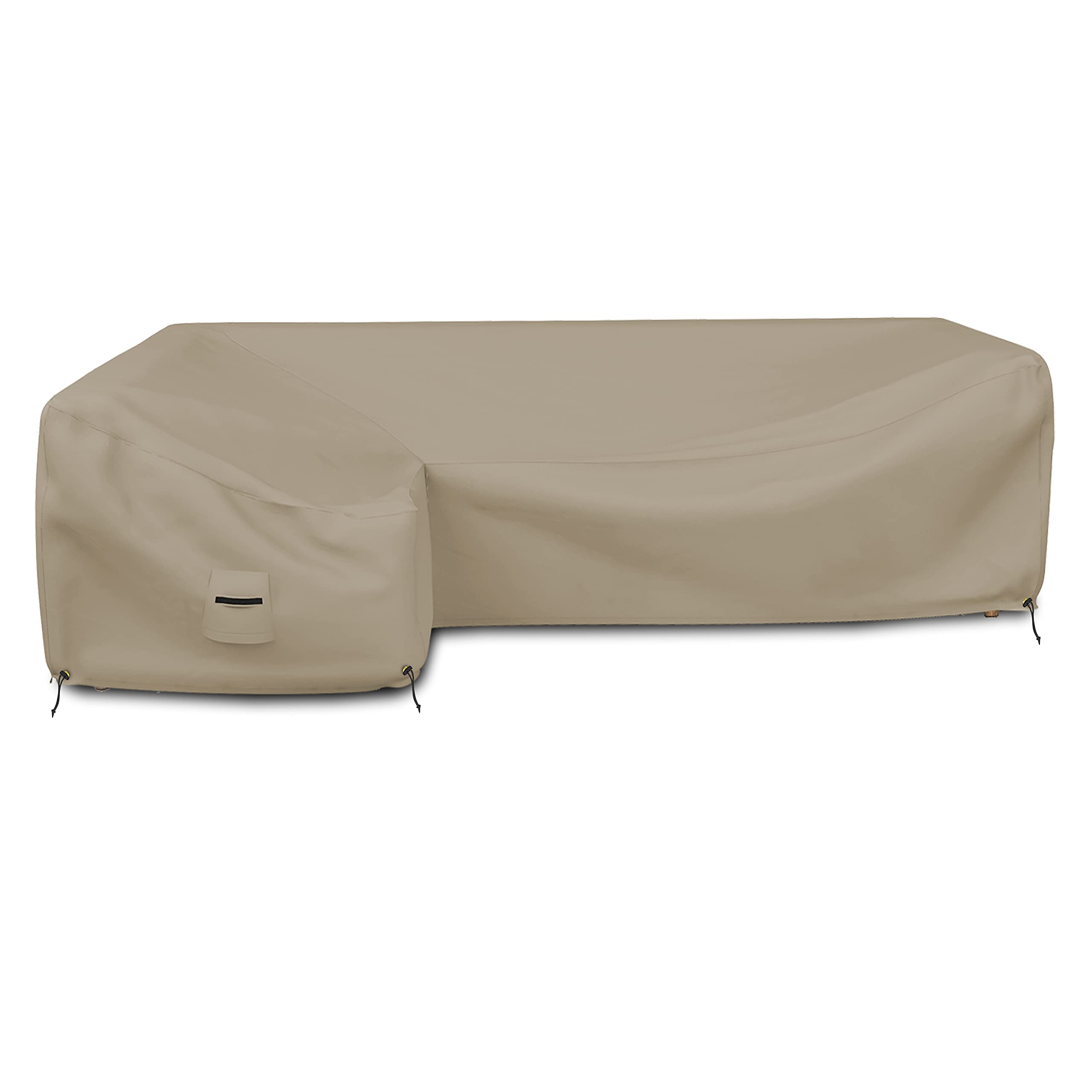 Premium L-Shaped Sectional Sofa Cover - 12 Oz Waterproof, Tear & UV Resistant Furniture Protector with Handles & Air Pockets (Left Side, 90