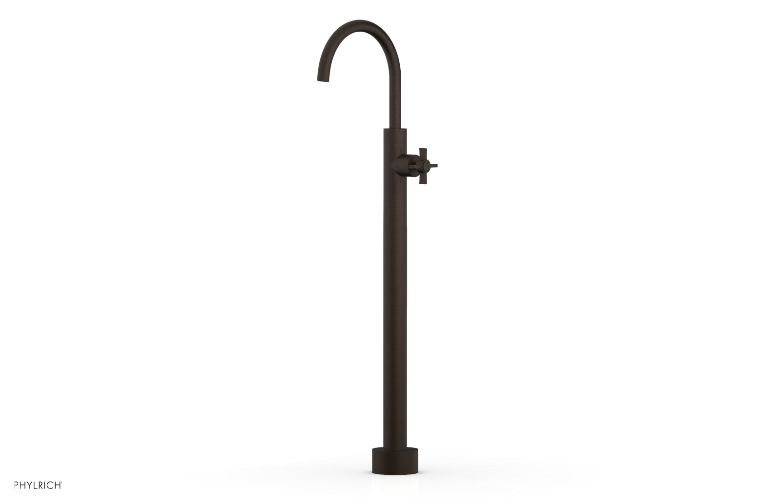 BASIC Tall Floor Mount Tub Filler with Cross Handle - D132 44 02 - Perfect for Modern Bathroom Renovations and Spa-Like Showers
