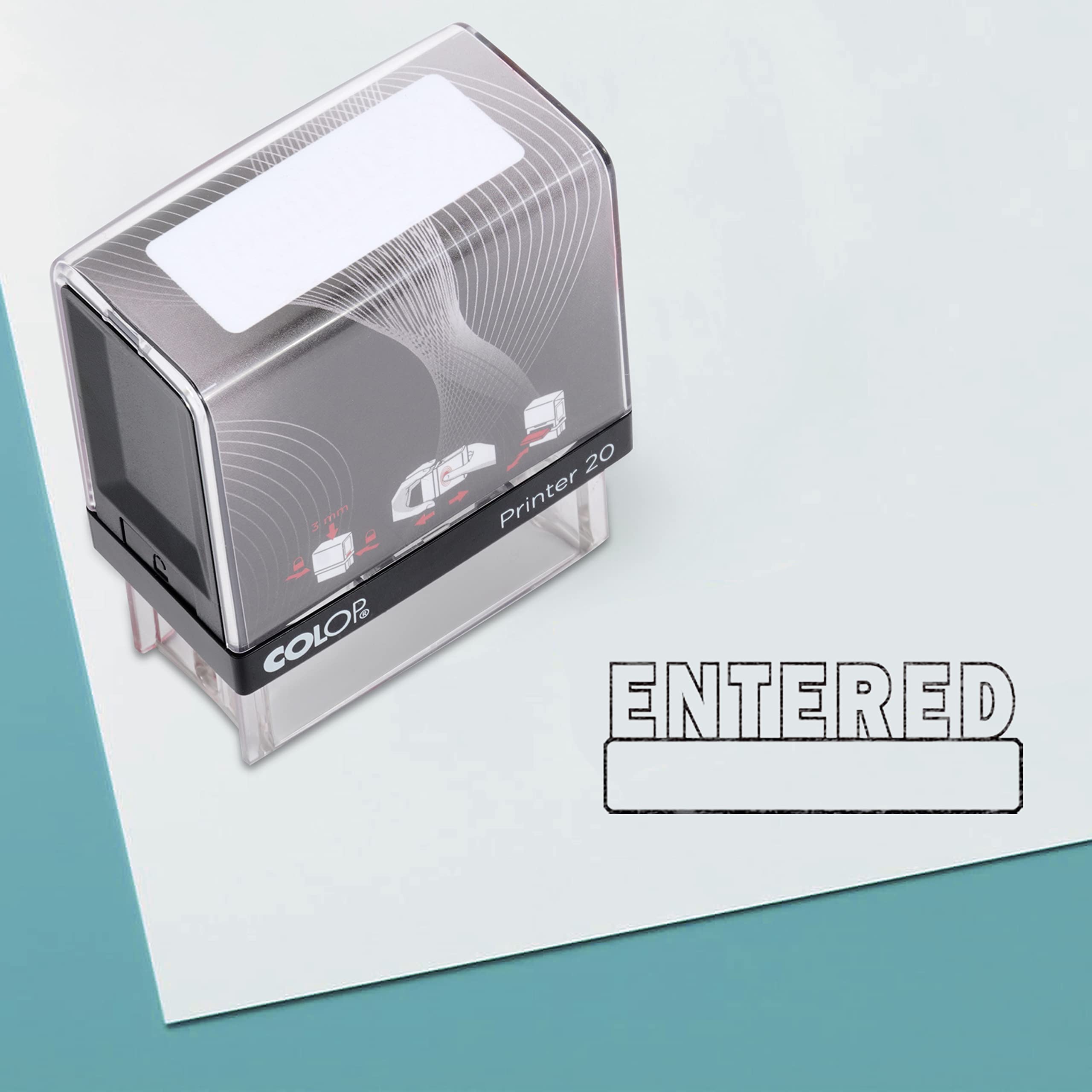 Custom Self-Inking Rubber Stamp with Black Ink - Personalized Office Stamp for Documents, Certificates & Business Use - Colop Brand Stamper for Professional & Home Office Needs