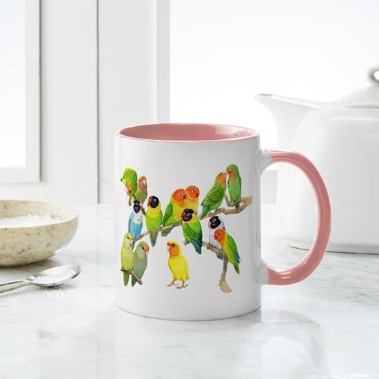Lovebird Horde Ceramic Coffee Mug 11 oz (325 ml) - Perfect for Tea, Hot Chocolate & Office Use - Funny Gift for Bird Lovers & Couples