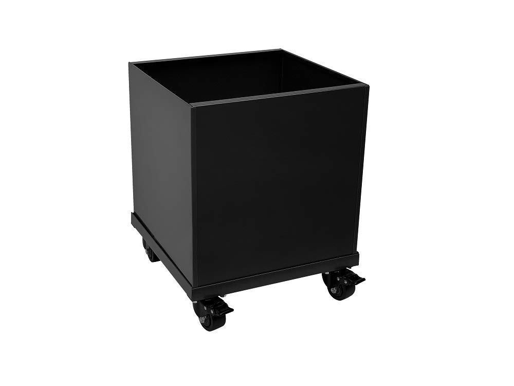 Black Aluminum Square Planter with Casters - Modern Indoor/Outdoor Plant Pot for Home, Office, and Garden Decor