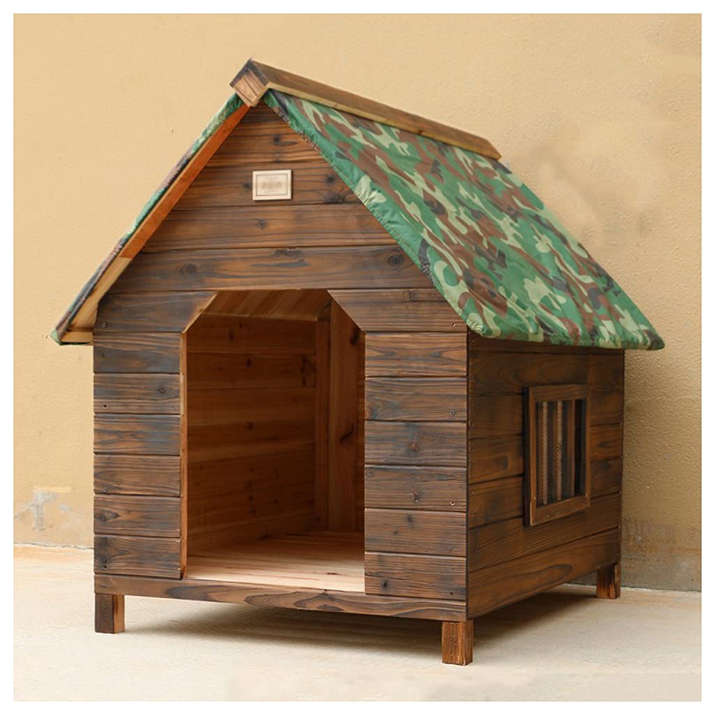 **TYX Weatherproof Outdoor Wooden Dog House - Large Carbonized Pet Kennel for Small, Medium & Large Dogs - 22.04×17.71×18.89in - Perfect for Backyard, Patio & Garden Use**