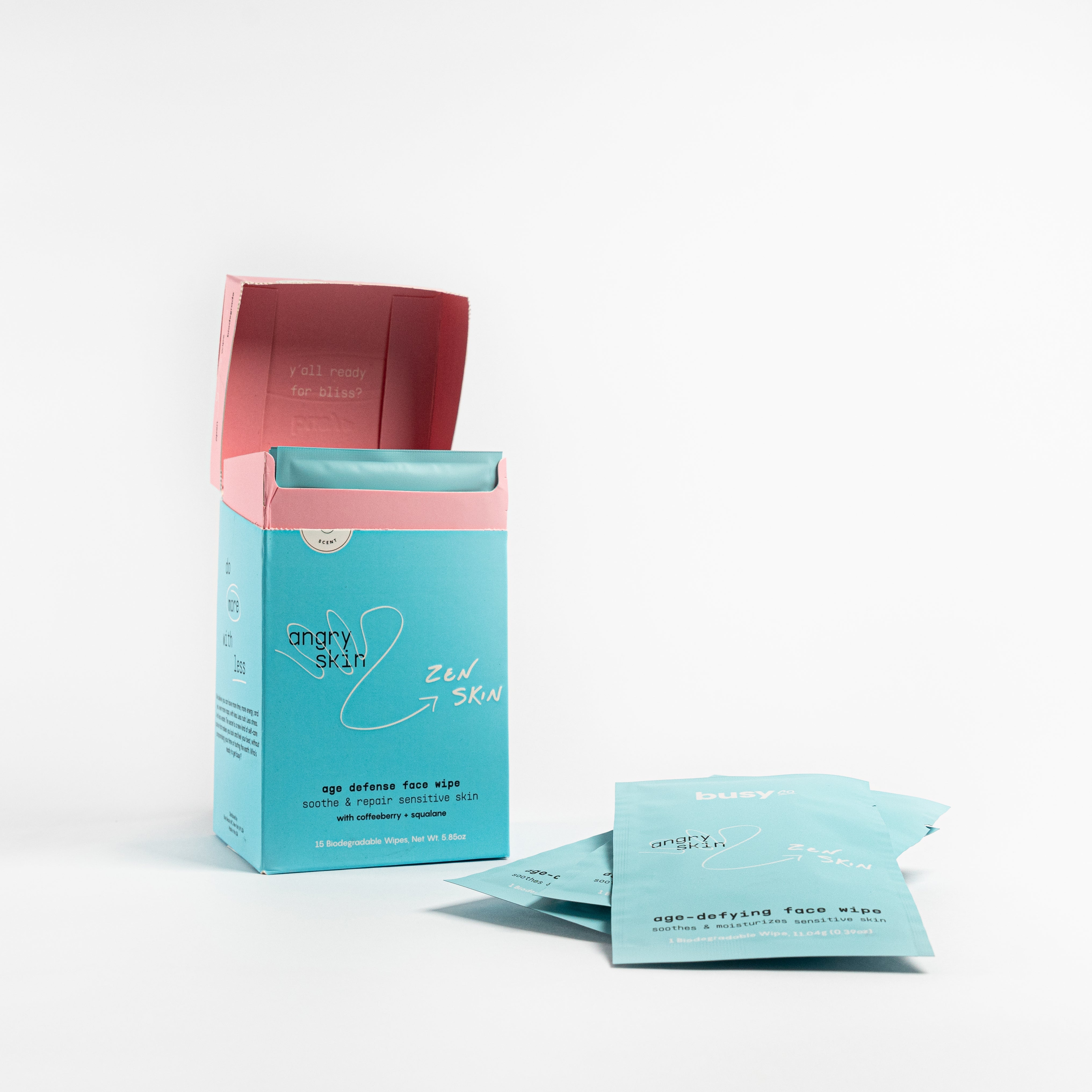 Busy Co. Facial Cleansing Wipes - 15 Count | Gentle Makeup Remover & Skin Refreshing Wipes for Travel, Gym & On-The-Go Use