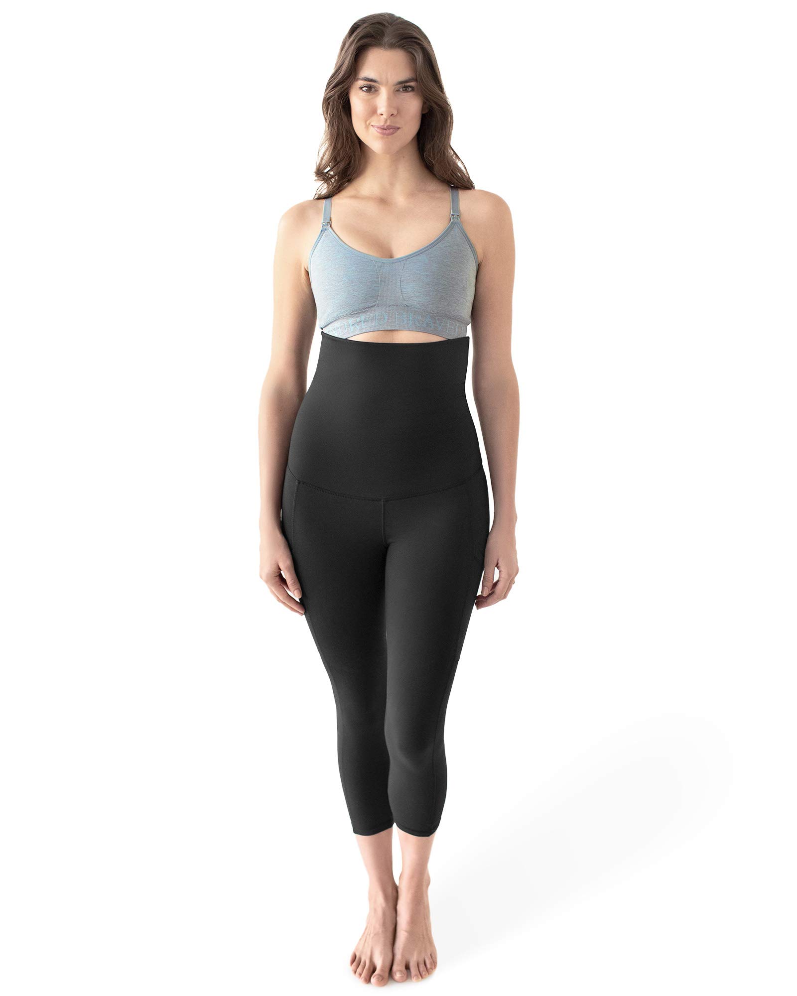 Kindred Bravely Martina Ultra High Waist Maternity & Postpartum Cropped Leggings - Comfortable Pregnancy Yoga Pants for Workout, Nursing & Everyday Wear