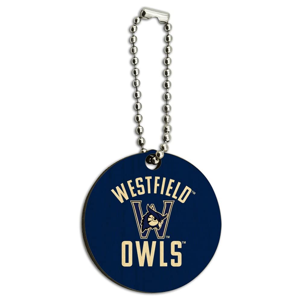 Westfield State Owls Wooden Round Keychain - Personalized Engraved Key Ring for Keys, Gifts & School Spirit - Perfect for Alumni, Students & Fans