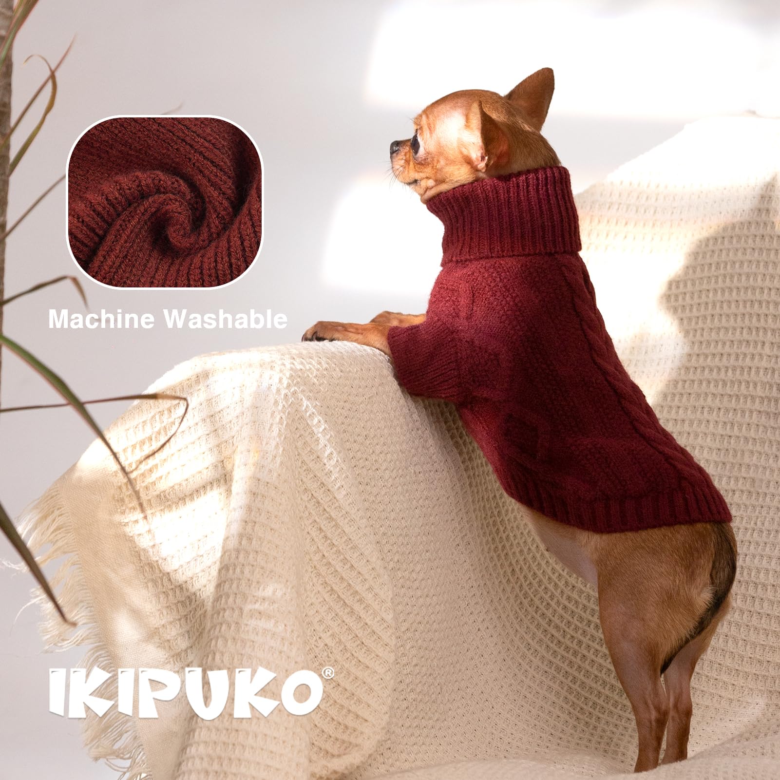 Small Dog Sweater for Fall & Winter - Cute Thanksgiving & Christmas Puppy Clothes with Harness Hole - Warm Cozy Outfits for Toy Poodles, Yorkies & Small Breeds - Perfect for Holiday Photos, Outdoor Walks & Indoor Comfort