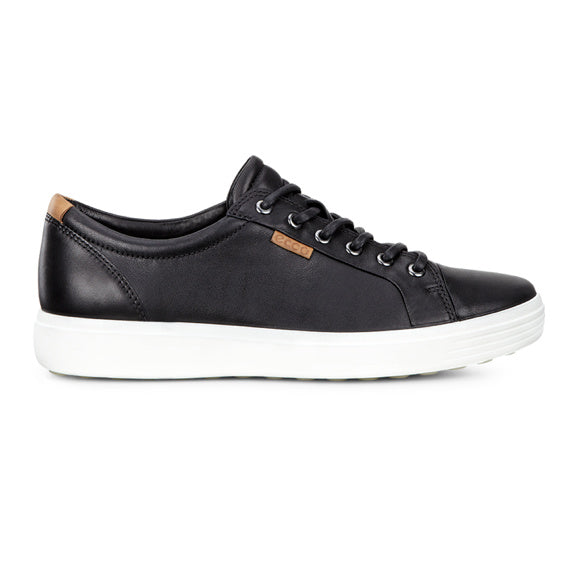 Ecco Women's Soft 7 Sneakers in Black Droid - Comfortable Casual Shoes for Walking, Work & Everyday Wear