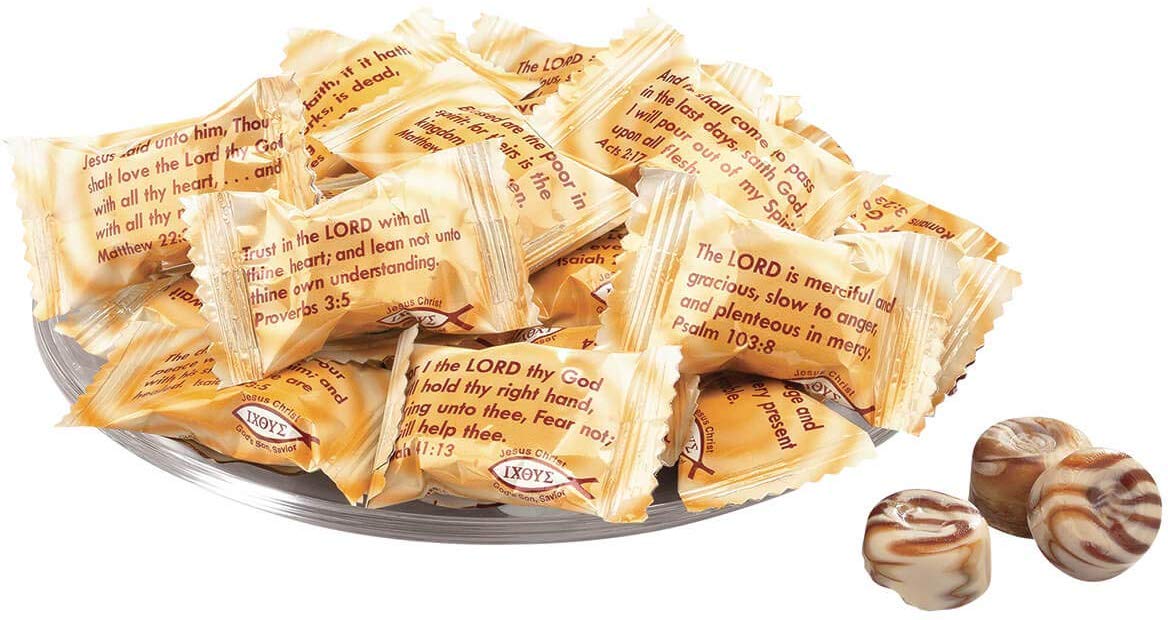 Scripture Candy - Butter & Cream Hard Candy - 5.5oz (25 Pieces) - Christian Gift, Bible Study Snack, Church Events & Family Gatherings
