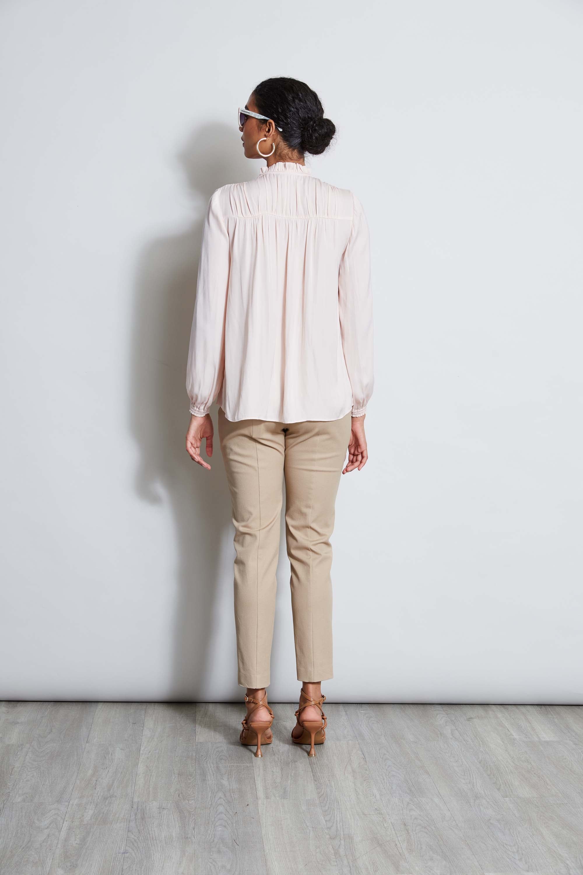 Tahari Women's Tie Neck Airflow Shirt - Breathable Blouse for Office & Summer Wear - Perfect for Business Casual & Hot Weather Outfits