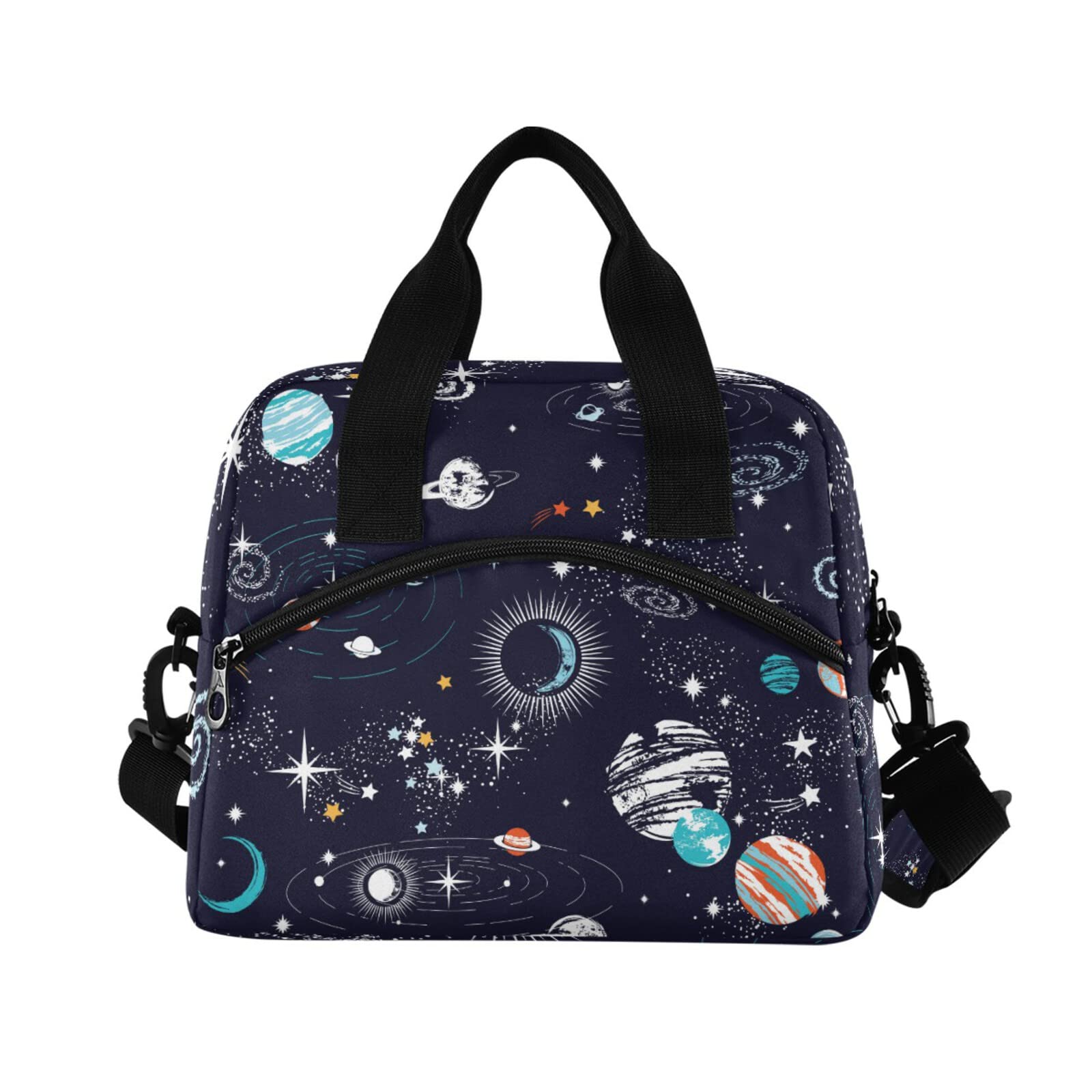 CBBYY Insulated Lunch Bag for Women & Men - Reusable Space Universe Lunch Box with Adjustable Shoulder Straps - Perfect for Work, School, Picnics & Outdoor Activities