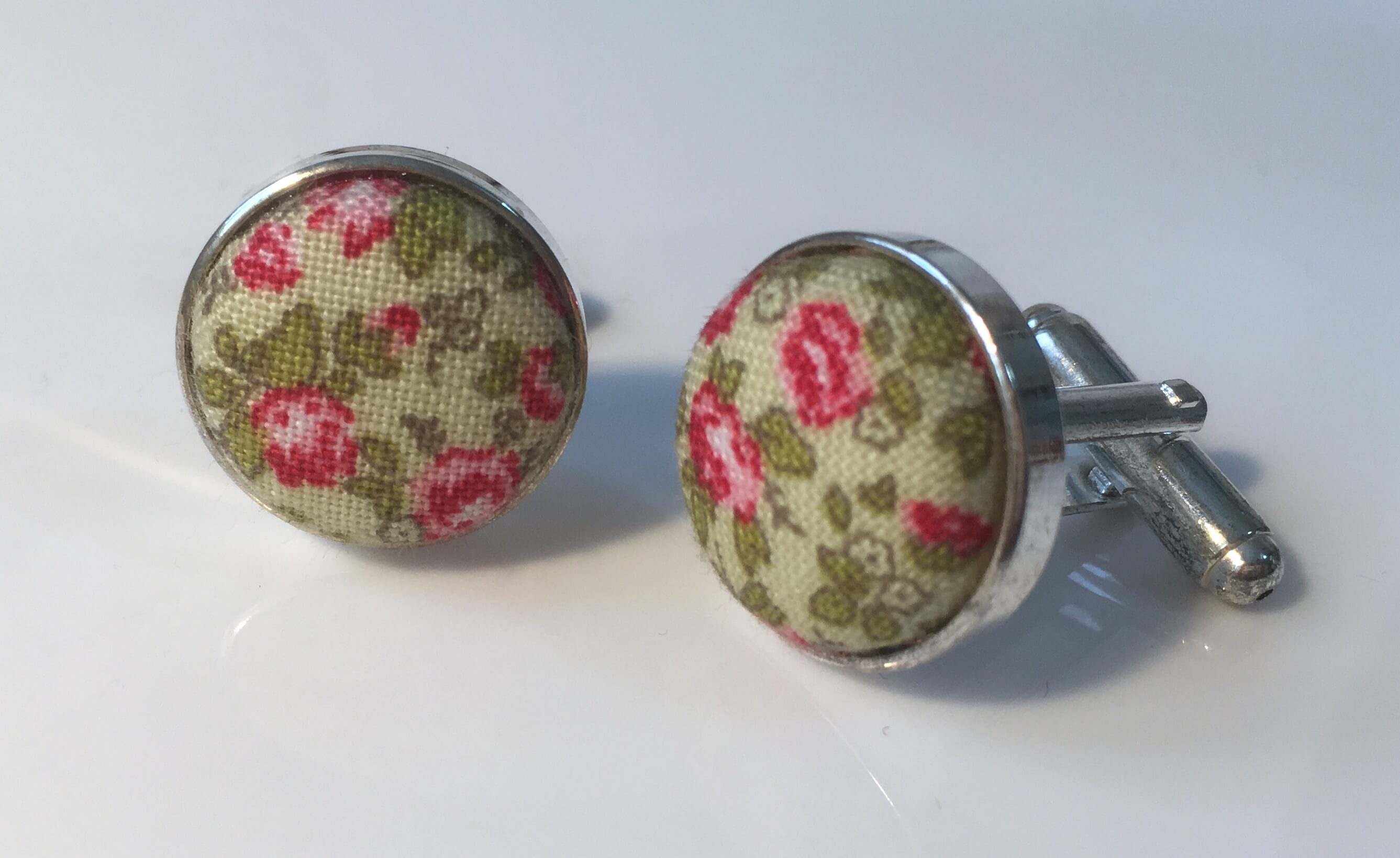 Elegant Lime Green & Pink Floral Cufflinks for Men - Perfect for Weddings, Business Attire, and Formal Events