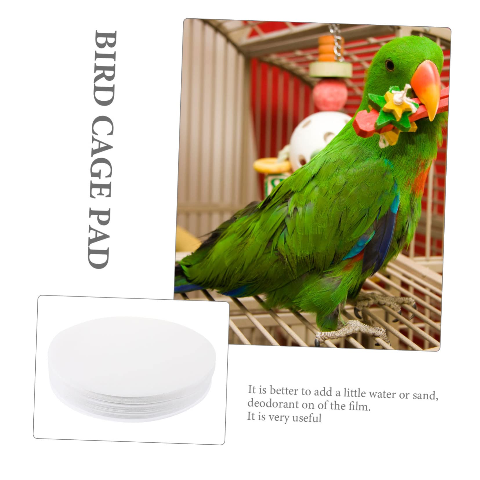 100 Sheets Thick White Absorbent Disposable Bird Cage Liner Pads - Premium Cage Cushion Paper for Parrots, Cockatiels & Large Birds | Ideal for Daily Cage Cleaning & Odor Control