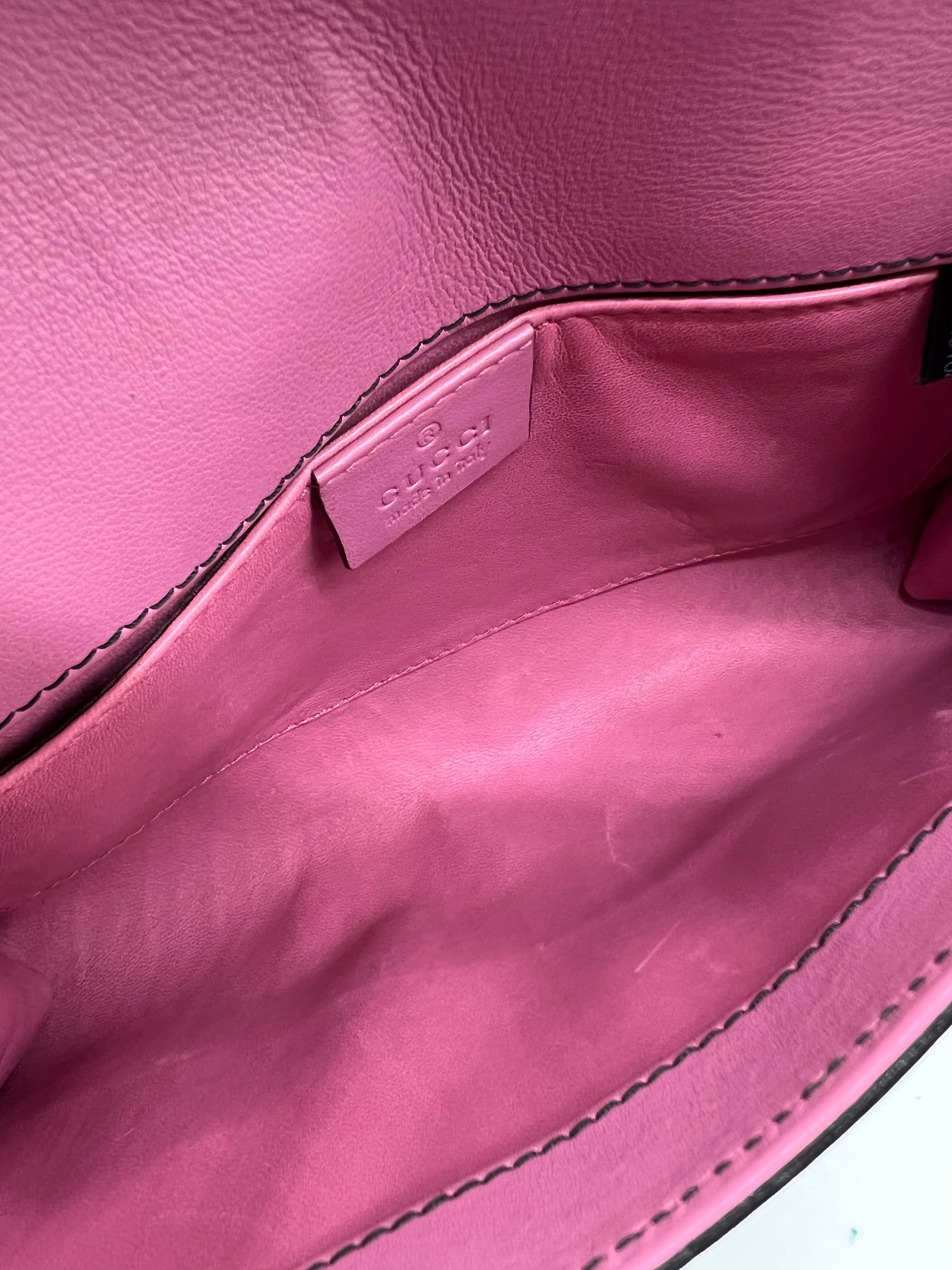 Gucci Rose Pink Leather Emily Handbag for Women - Luxury Designer Crossbody Purse with Gold Hardware, Perfect for Date Night, Parties & Special Occasions