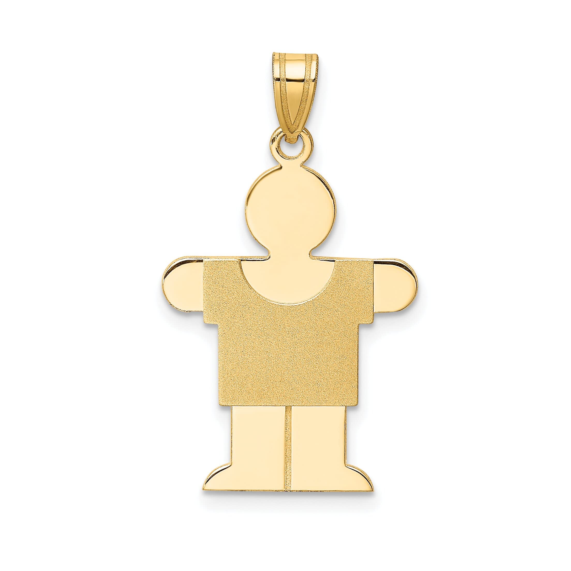 14K Yellow Gold Boy Charm Pendant for Kids - Durable & Hypoallergenic Children's Jewelry Gift for Birthdays, Baptisms & Special Occasions