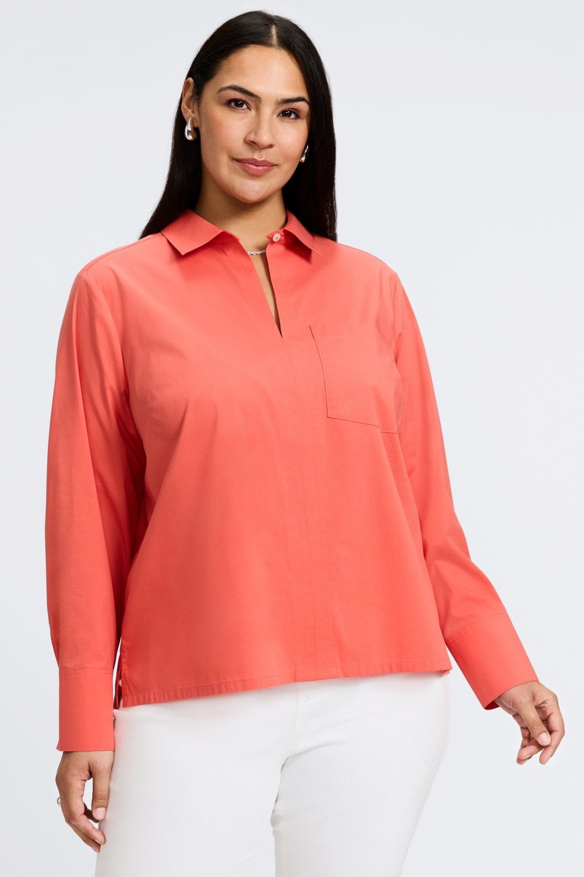 Bella Plus Wrinkle-Free Stretch Long Sleeve Shirt for Women - Comfortable Office Wear & Casual Outfits
