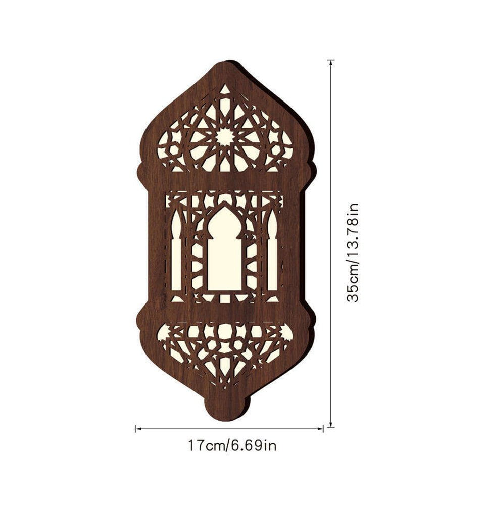 Ramadan Lantern Wall Light - Islamic Holiday Decorations for Home & Mosque - Perfect for Eid, Iftar & Ramadan Nights