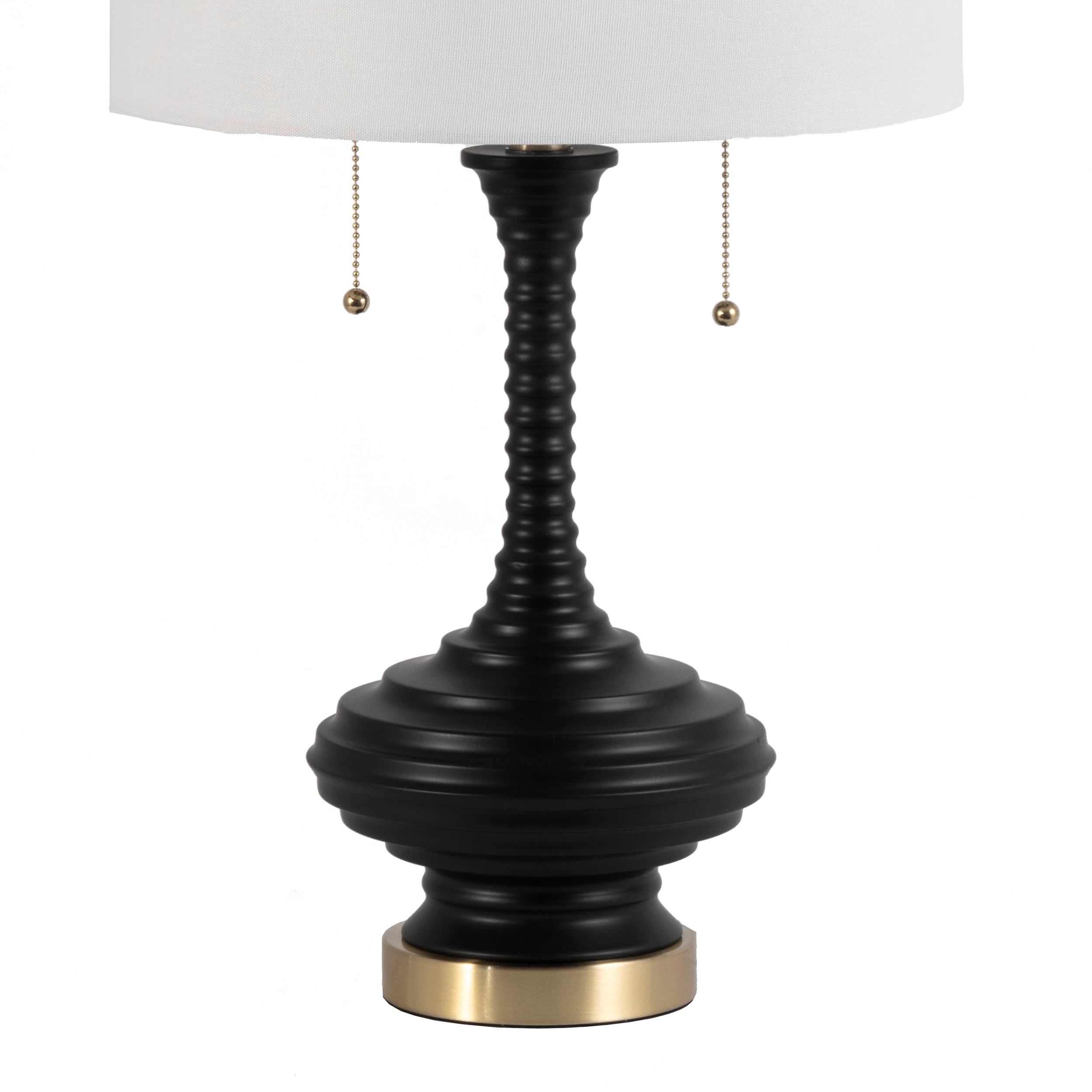 26 Inch Black Steel Spiraling Teardrop Table Lamp - Modern Home Office & Bedroom Lighting Decor for Living Room, Study, or Dorm