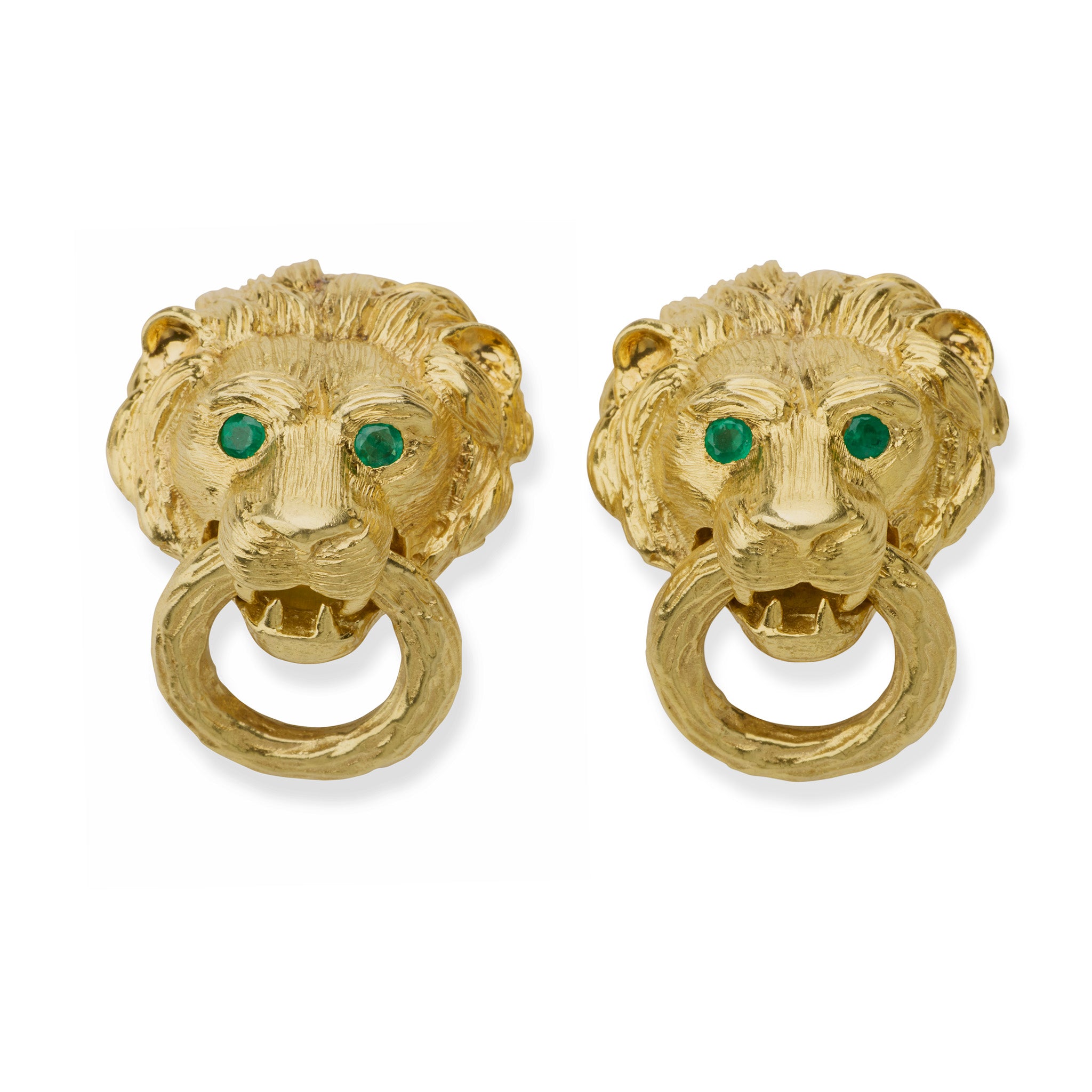 Van Cleef & Arpels Lion Door Knocker Earrings - 18K Gold Luxury Jewelry for Women, Perfect for Parties, Weddings & Special Occasions