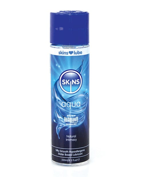 Skins Aqua Water Based Personal Lubricant - 8.5 oz Bottle | Long Lasting, Hypoallergenic, pH Balanced | Ideal for Couples & Sensitive Skin Care