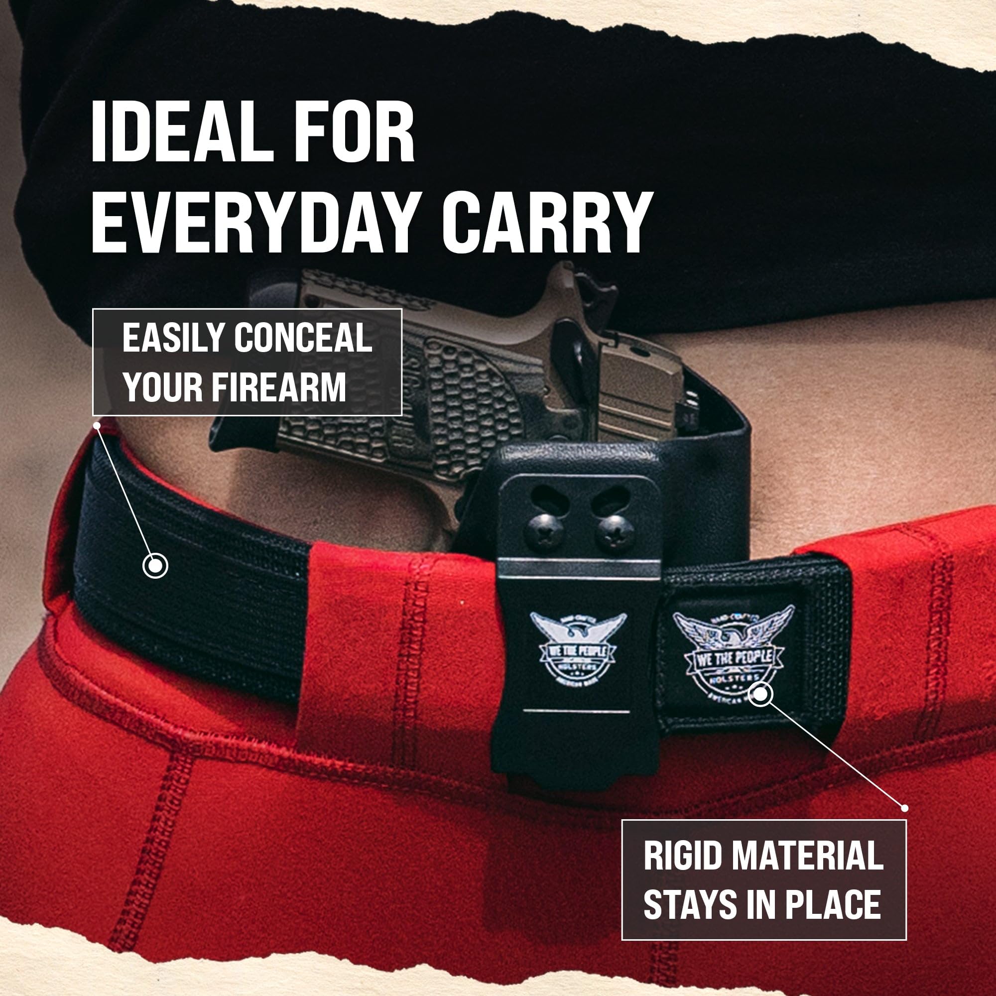 We The People Holsters - Falcon Buckleless Tactical Gun Belt for Concealed Carry - Durable CCW Belt for Men & Women - Perfect for Everyday Wear, Range Training & Outdoor Activities