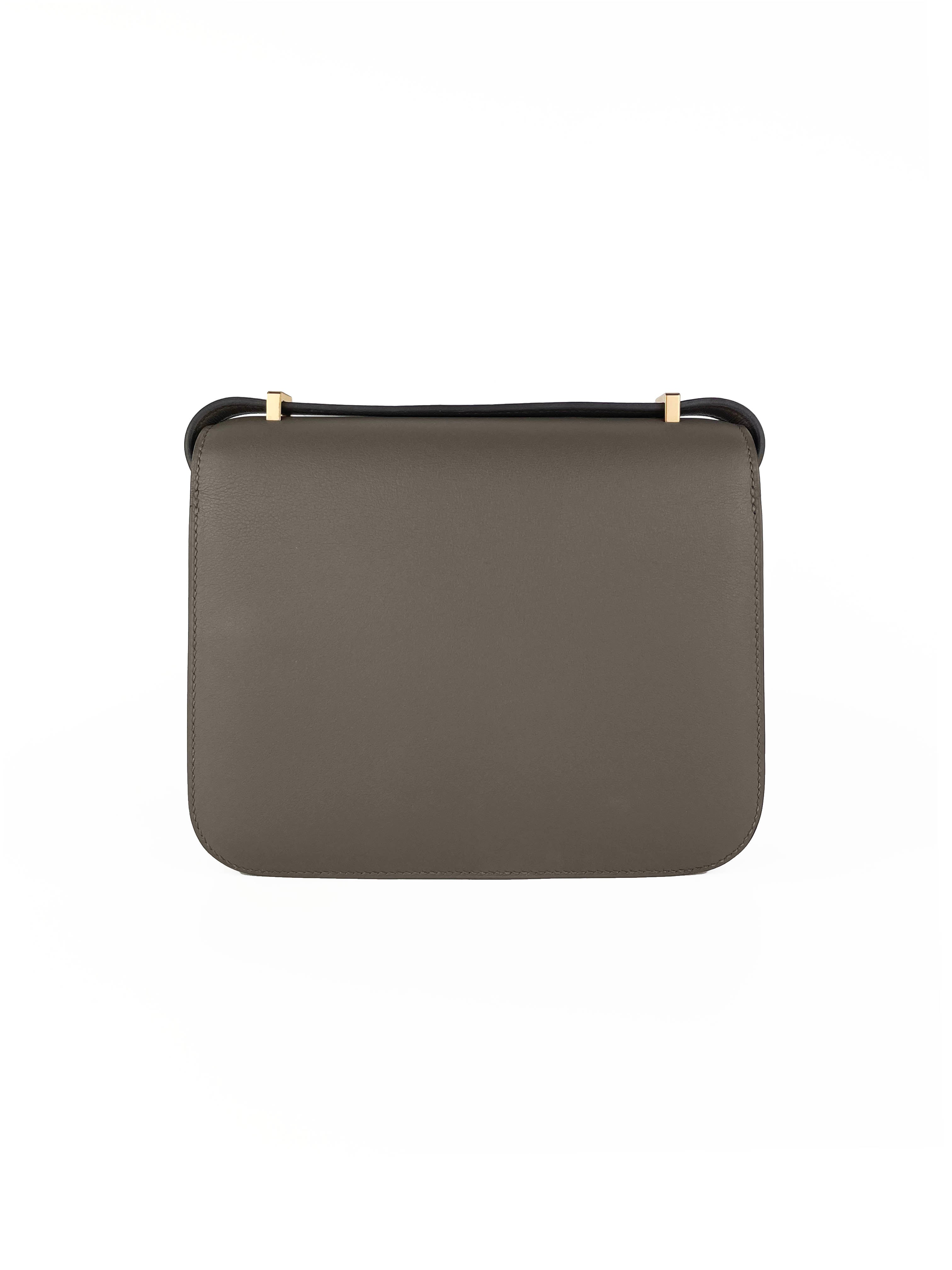 Hermes Gris Etain 8F Constance Mini Bag - Luxury Crossbody Bag for Women | Perfect for Date Night, Parties & Special Occasions