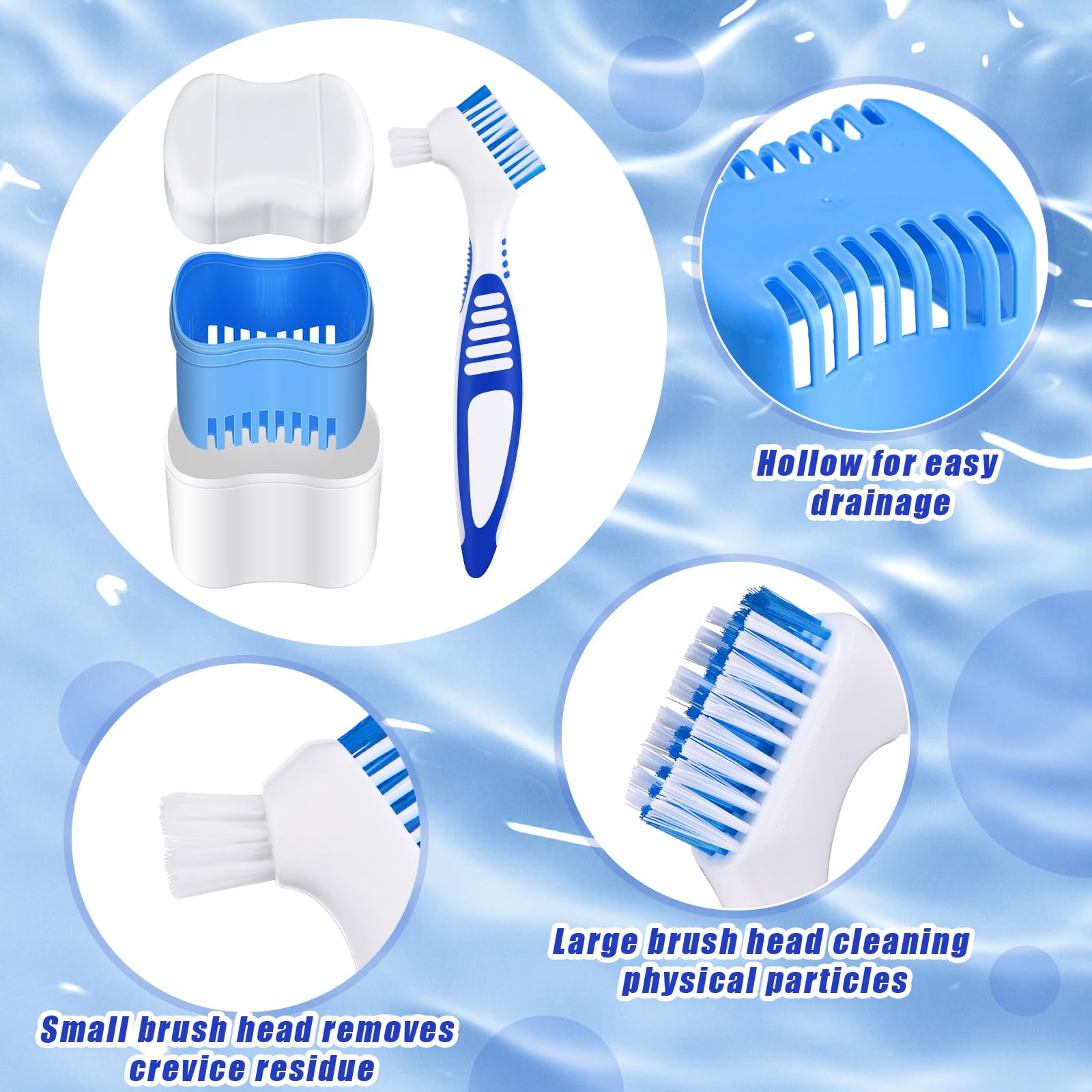 Patelai 2-Pack Denture Storage Cases with Cleaning Brushes – Travel-Friendly Retainer, Braces & Pacifier Organizer for Home & On-the-Go Use