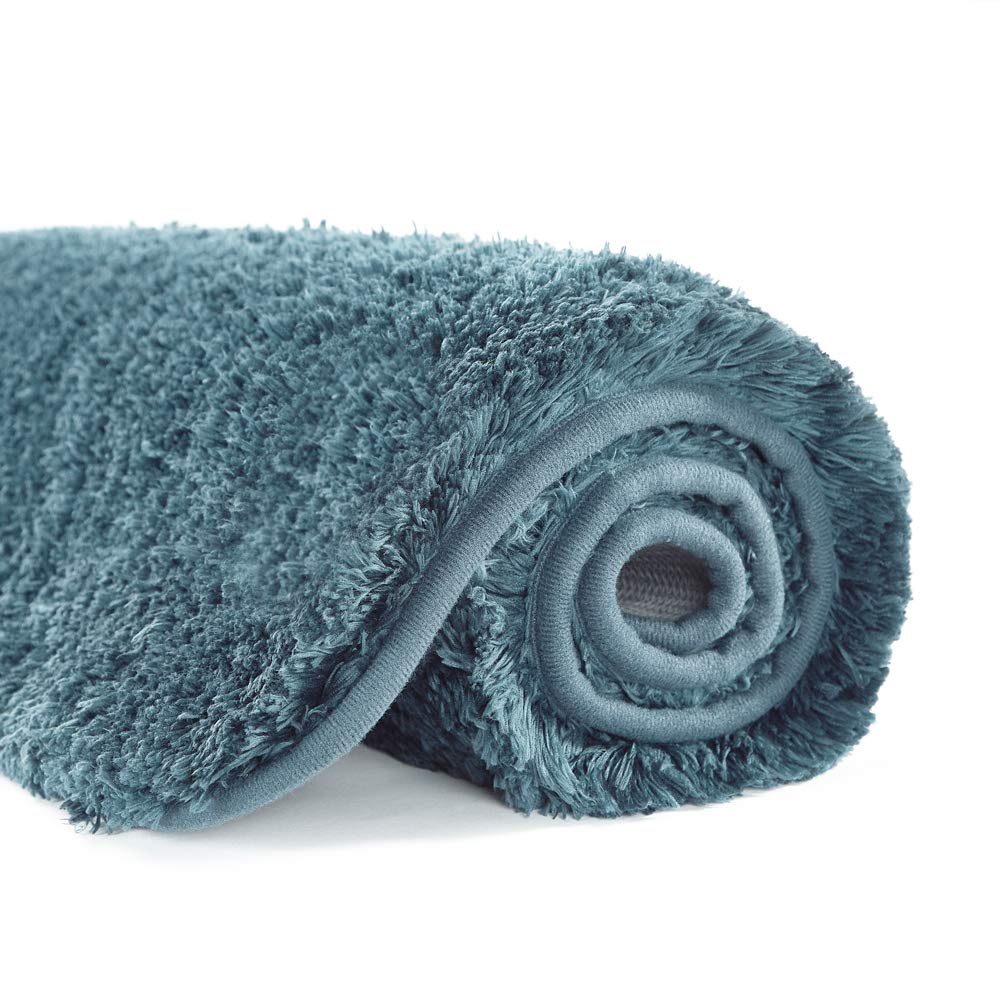 Non-Slip Microfiber Bath Mat - Super Absorbent Plush Shaggy Bathroom Rug (16