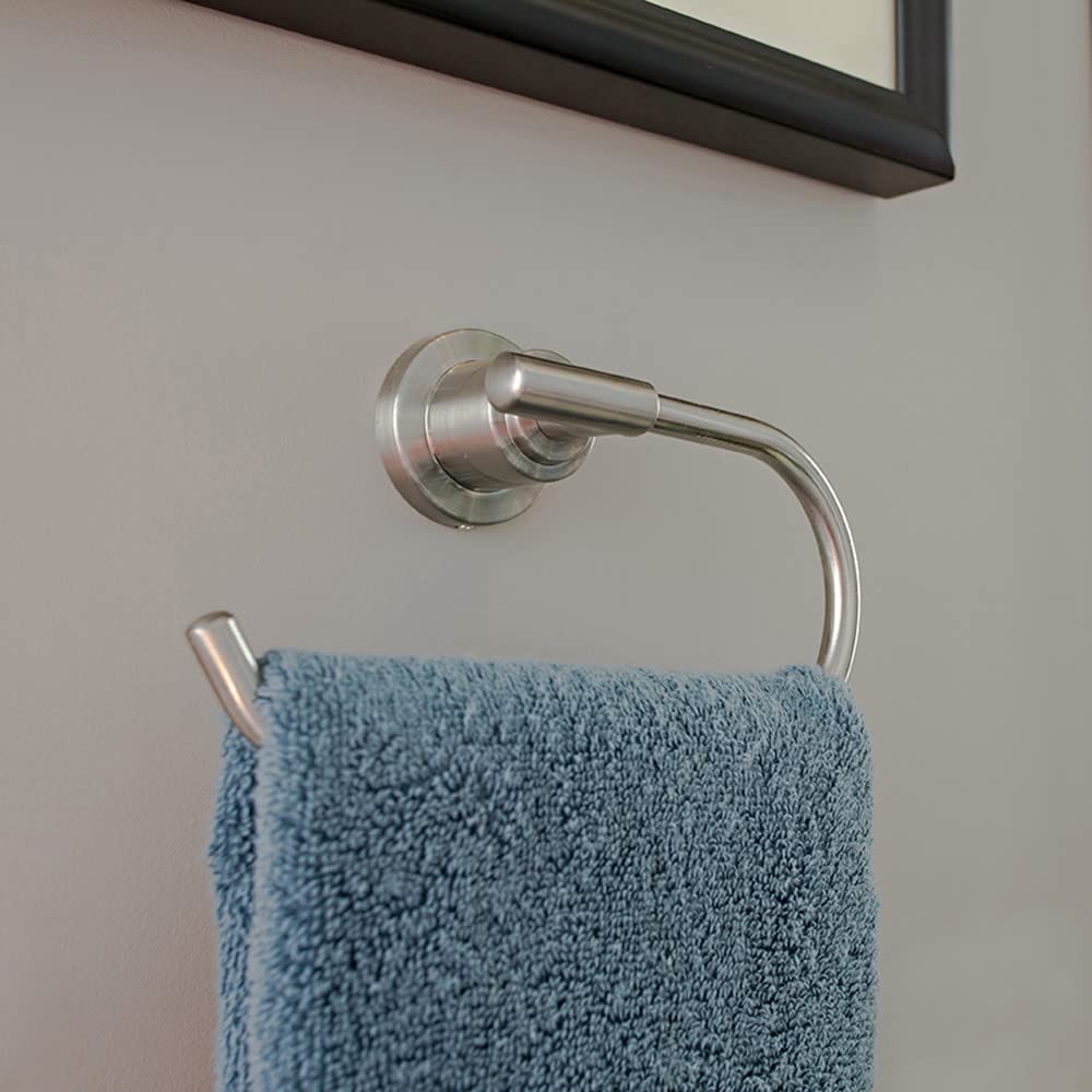 Design House 560359 Geneva Contemporary Towel Ring - Polished Chrome Bathroom Accessory for Bath, Bedroom, Closet & Kitchen - Perfect for Hanging Hand Towels, Robes & Kitchen Linens