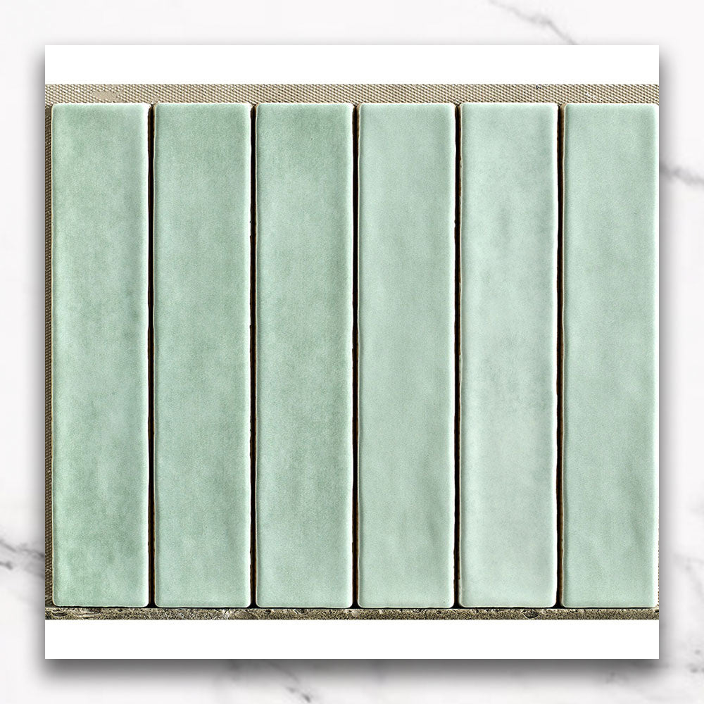 Marrakesh Mint 250x50 Zellige Matte Subway Tile - Moroccan Inspired Ceramic Wall & Backsplash Tile for Kitchen, Bathroom & Shower