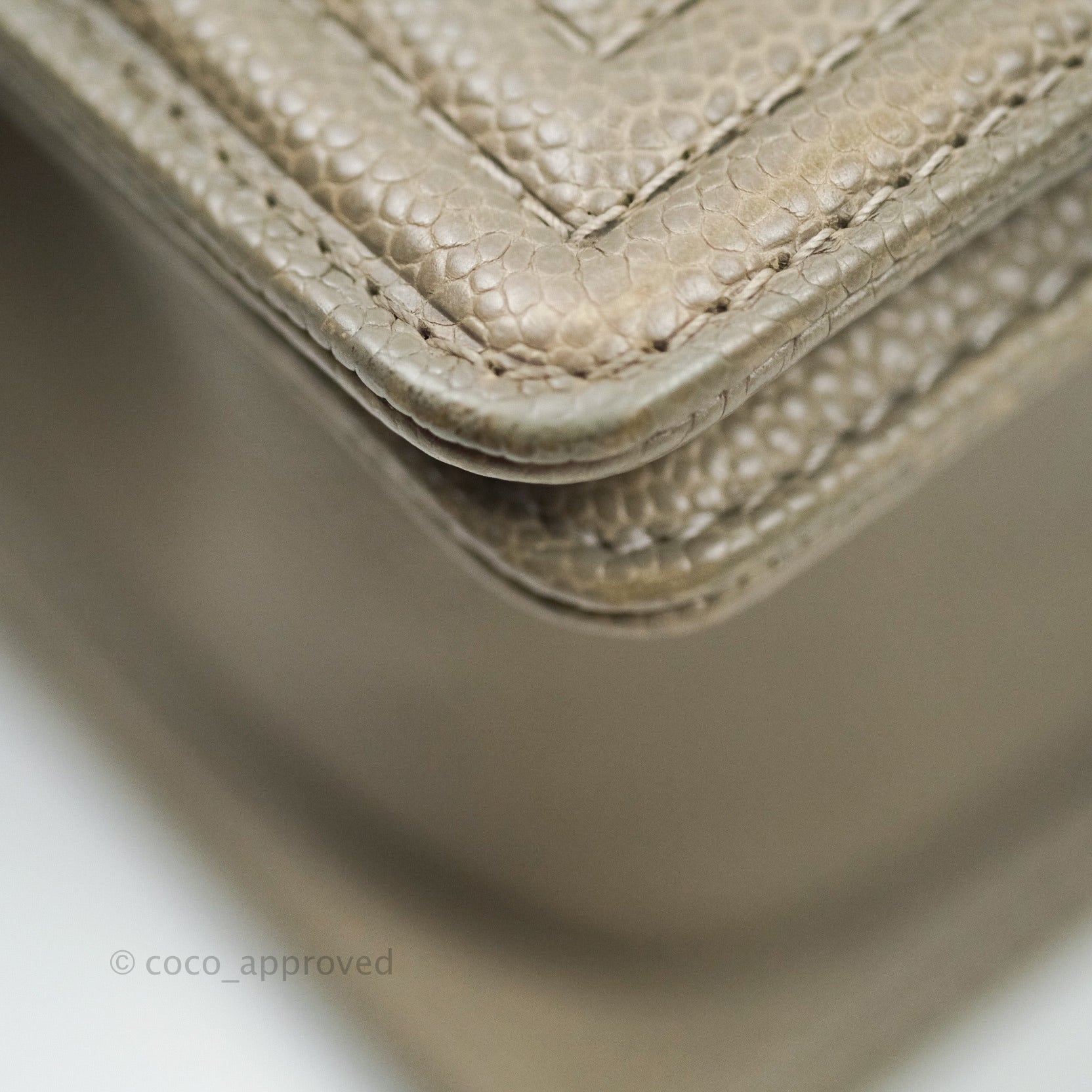 Chanel Boy Quilted Medium Handbag in Taupe Grey Caviar Leather with Gold Hardware - Perfect for Work, Evening Events & Luxury Fashion Accessories