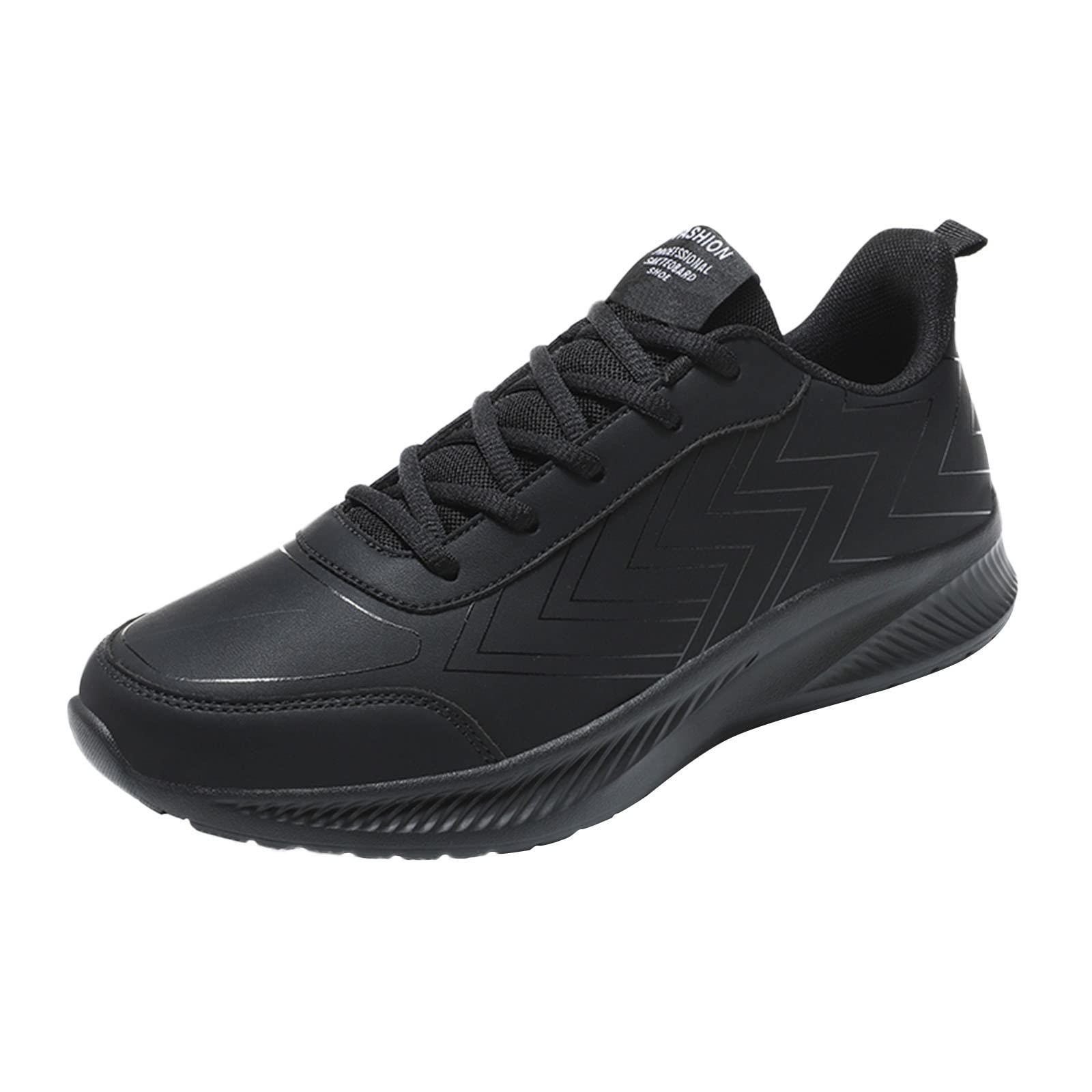 Men's Large Size Casual Leather Print Lace-Up Sneakers - Fashionable Running & Dress Shoes Size 10.5 for Everyday Wear & Outdoor Activities