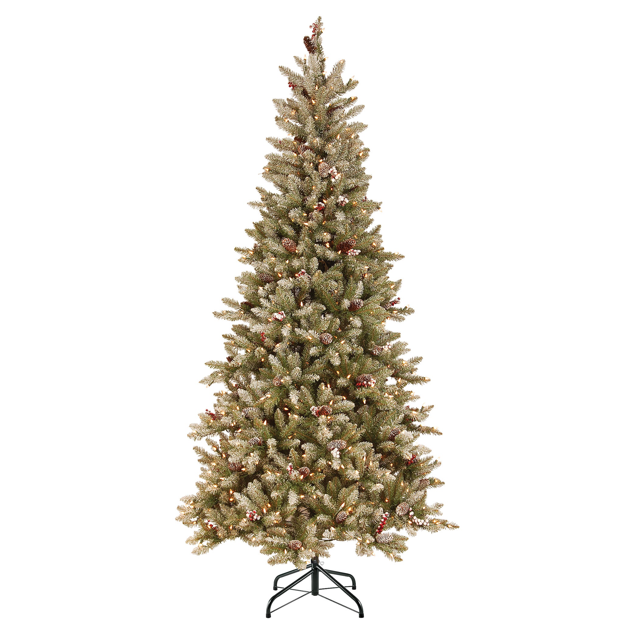 7.5 ft Pre-Lit Dunhill Fir Slim Artificial Christmas Tree with 500 Clear LED Lights - Perfect for Small Spaces & Holiday Decor