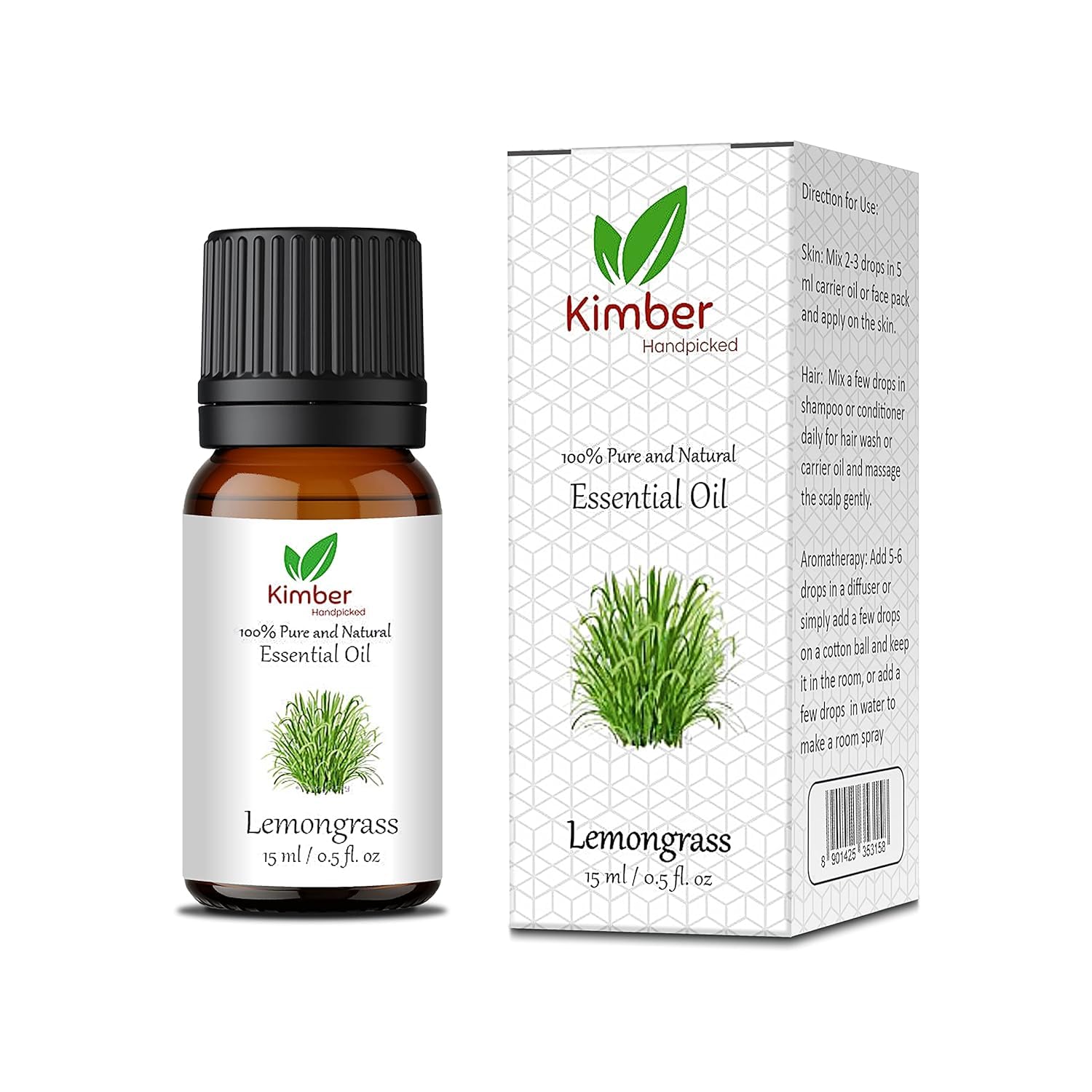 Pure Lemongrass Essential Oil for Hair Growth, Skin Moisturizing & Aromatherapy - 100% Natural, Therapeutic Grade, Steam Distilled - Perfect for Diffusers, Massage & DIY Beauty Products