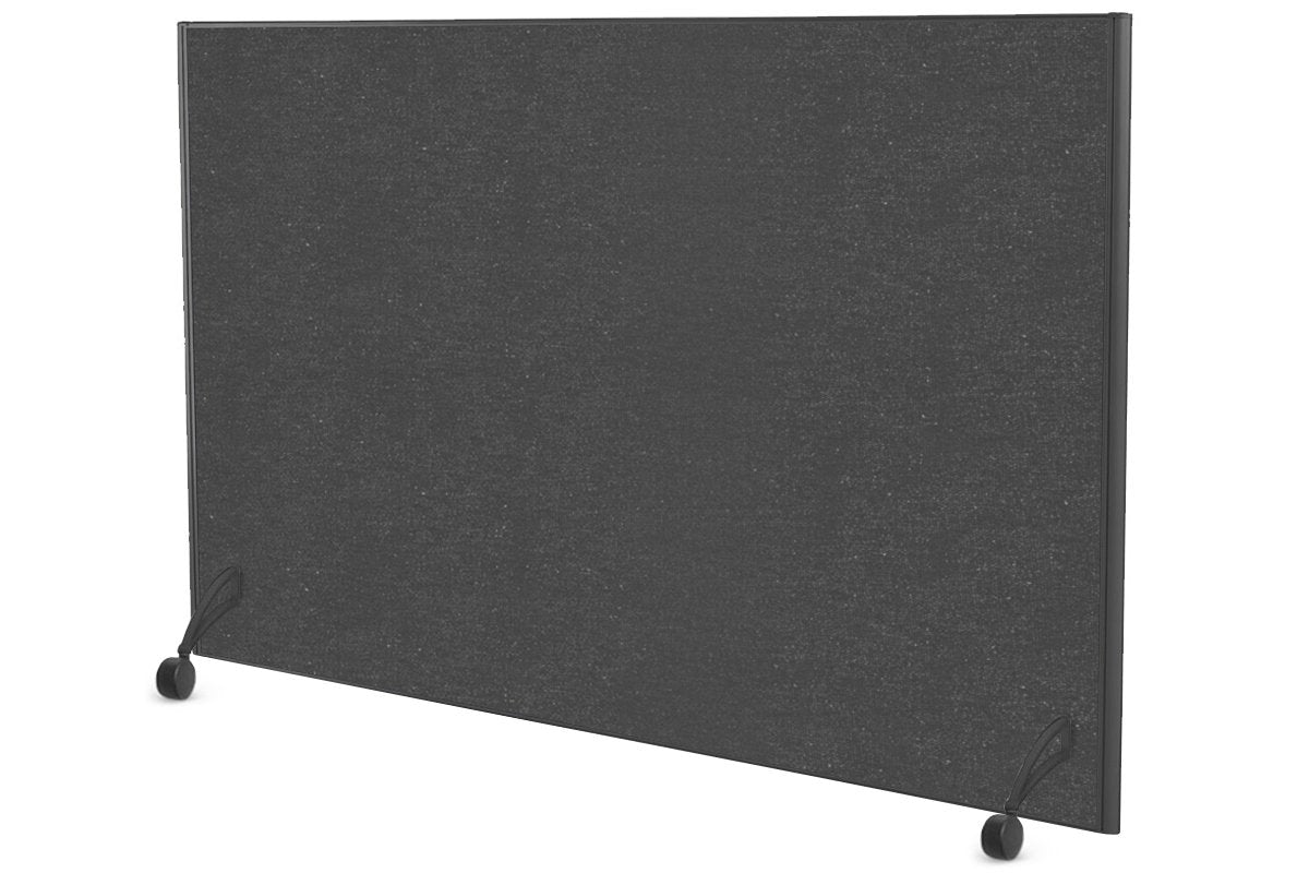 Freestanding Office Partition Screen with Fabric Panel and Black Frame - 1200H x 1600W - Privacy Divider for Workspaces, Conference Rooms, and Home Offices