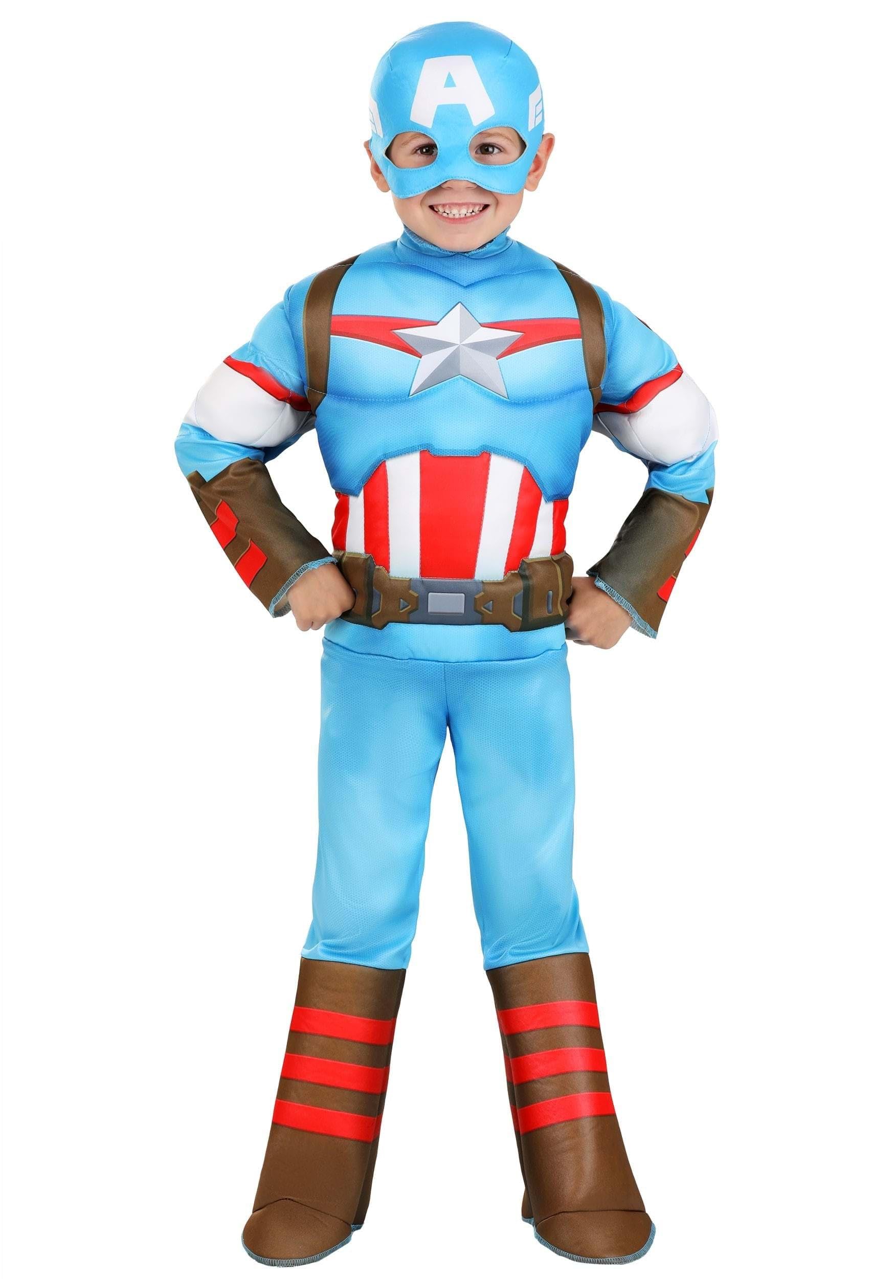 Jazwares Marvel Captain America Costume for Kids - Steve Rogers Superhero Outfit for Halloween & Cosplay | Perfect for Dress-Up, Parties & Comic Conventions