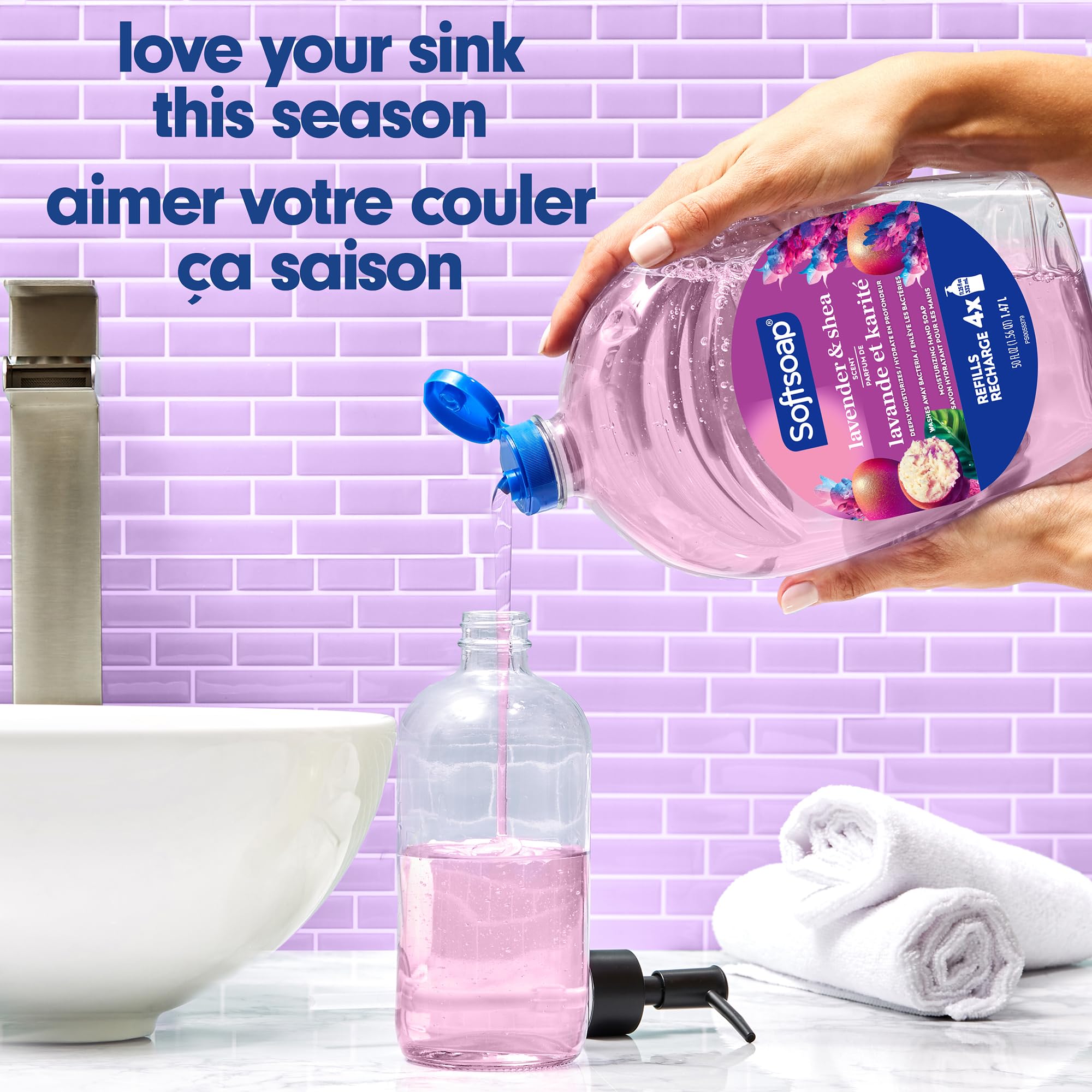 Softsoap Deeply Moisturizing Liquid Hand Soap Refill, Lavender & Shea Butter - 50 Fl Oz | Hydrating Hand Wash for Dry Skin | Perfect for Bathroom, Kitchen & Office Use