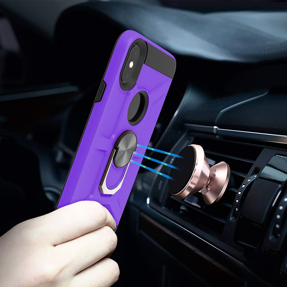 Shockproof Hard Protective Phone Case for iPhone X/XS - Durable Silicone Cover in Purple | Perfect for Everyday Use, Travel & Outdoor Activities